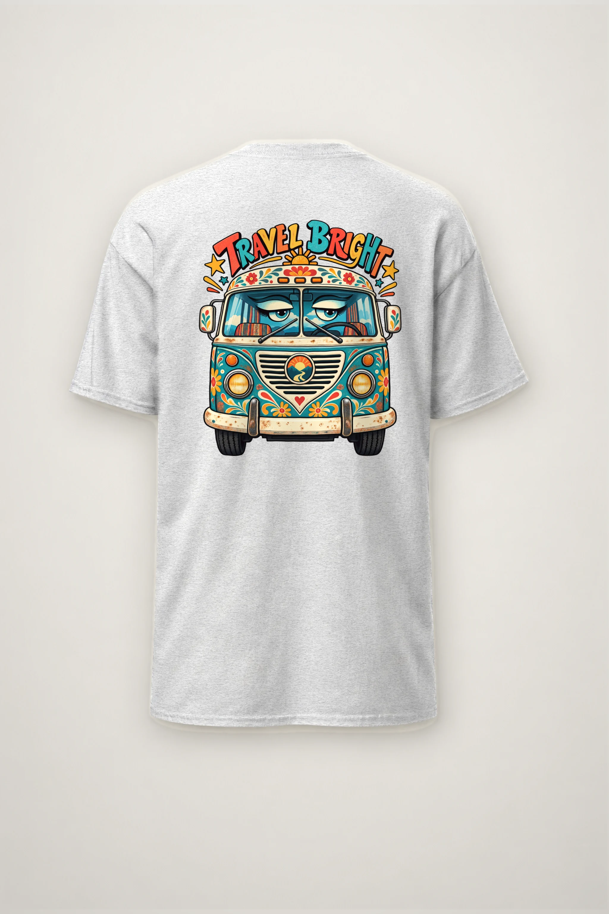 "Travel Bright" Heavyweight Unisex Crewneck T-shirt