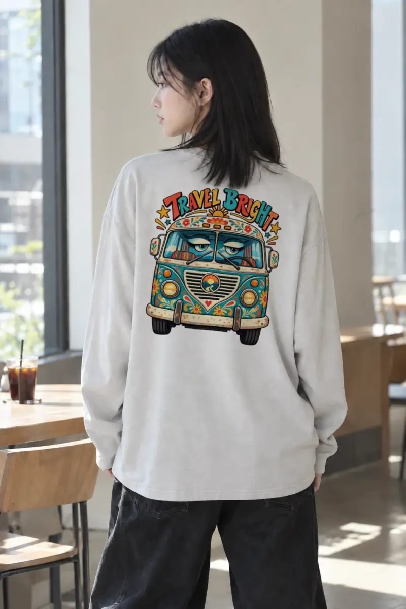 "Travel Bright" Unisex Longsleeve T-shirt | Gildan 2400