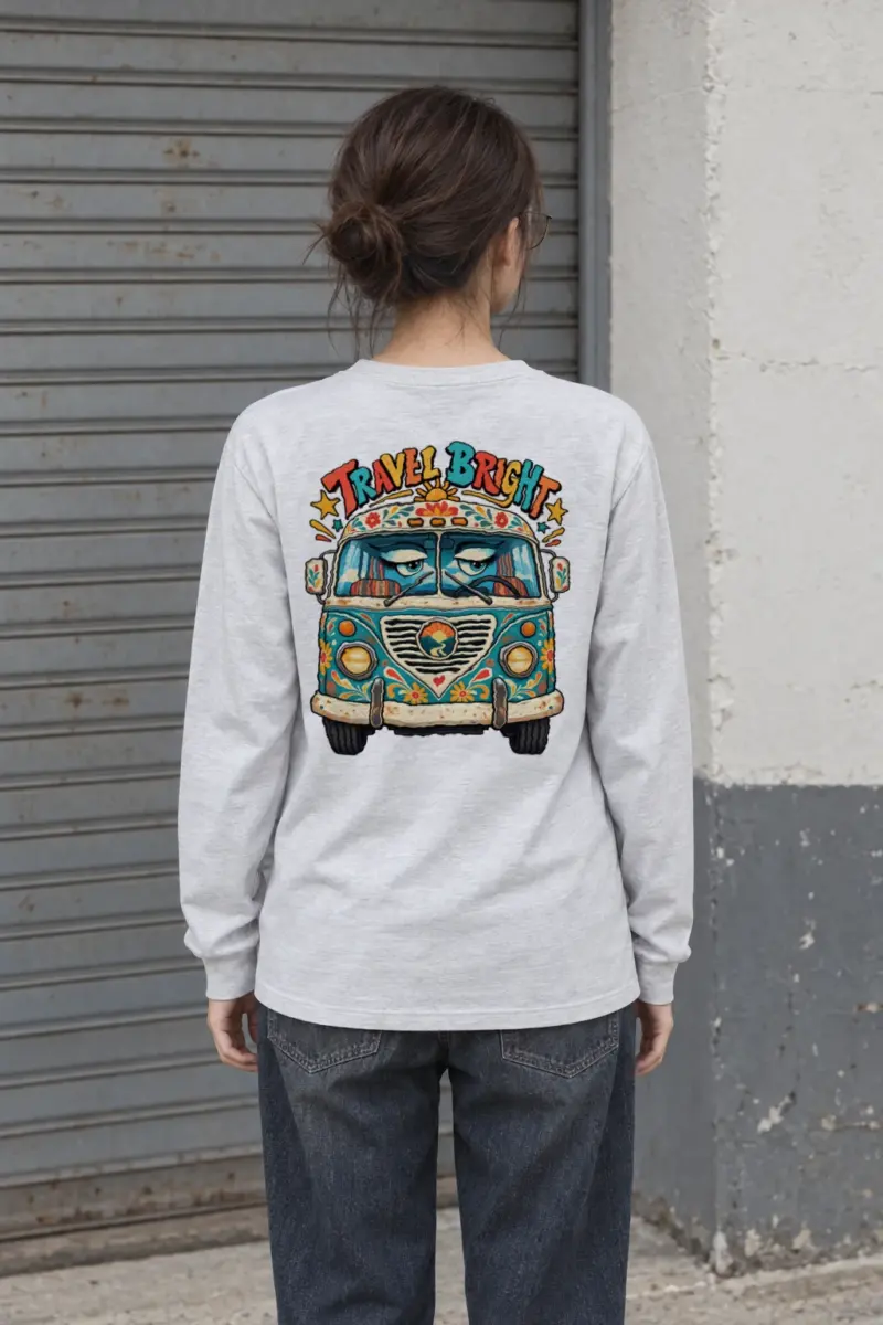 "Travel Bright" Unisex Longsleeve T-shirt | Gildan 2400