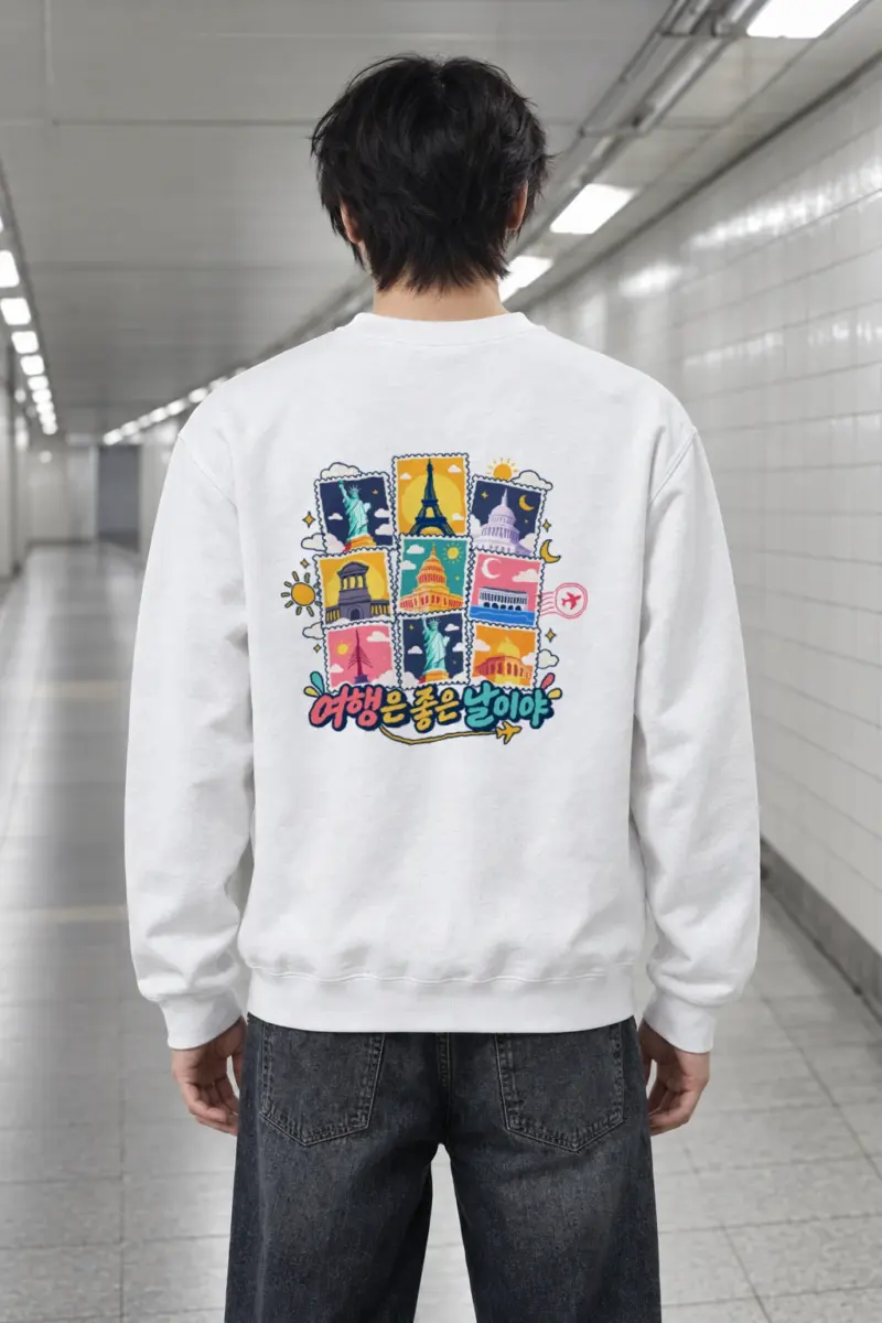 "Travel Is A Good Day" Heavy Blend Unisex Crewneck Sweatshirt | Gildan 18000