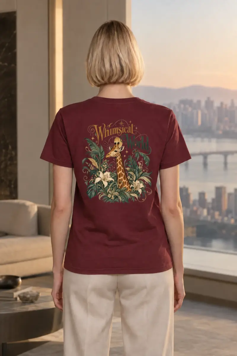 "Tropical Giraffe" Heavyweight Unisex Crewneck T-shirt
