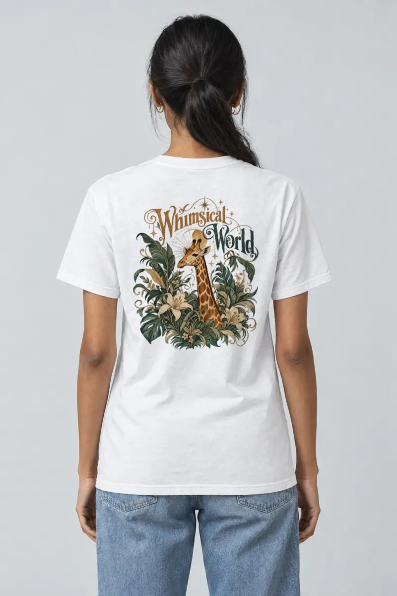 "Tropical Giraffe" Heavyweight Unisex Crewneck T-shirt | Gildan 5000