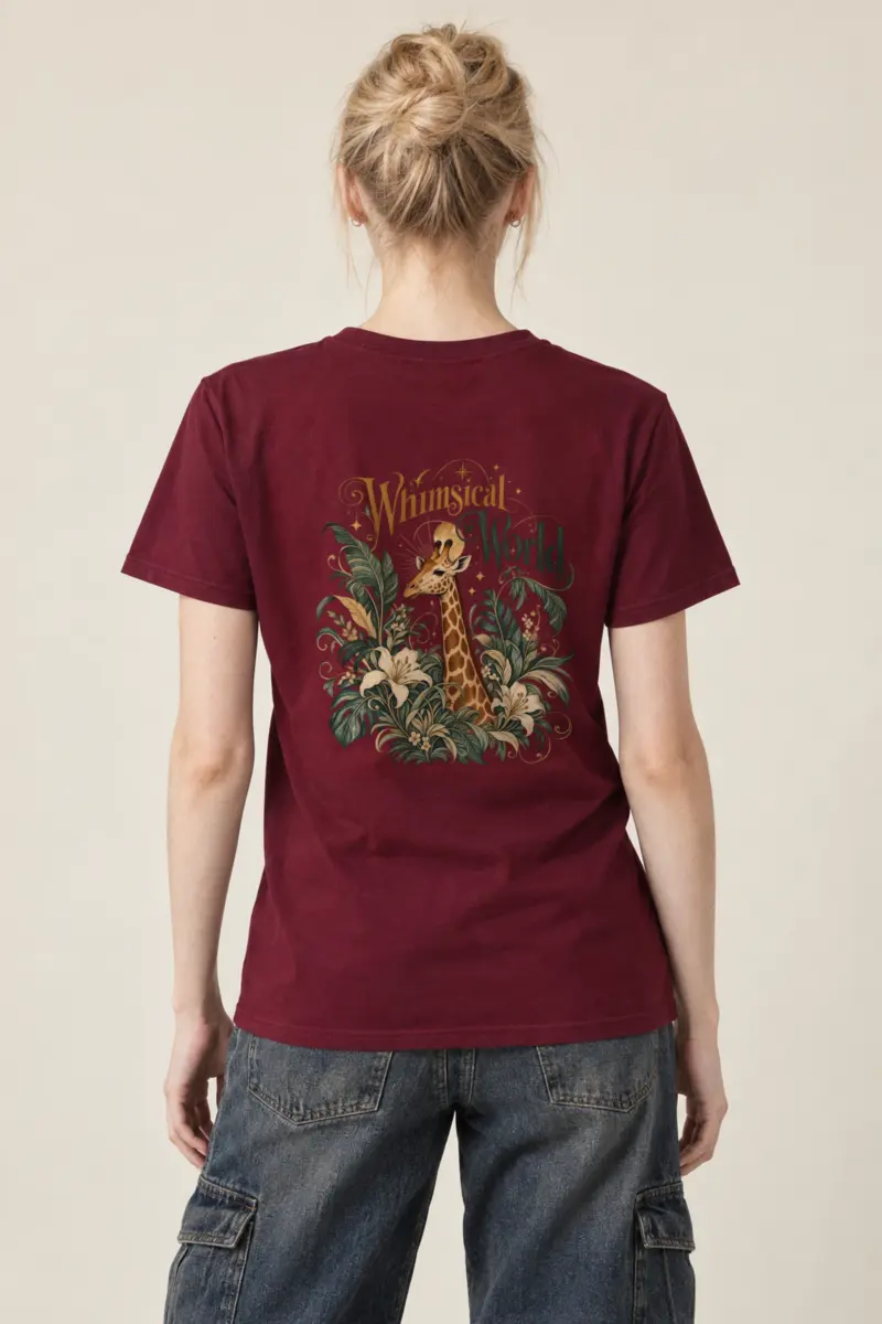 "Tropical Giraffe" Heavyweight Unisex Crewneck T-shirt