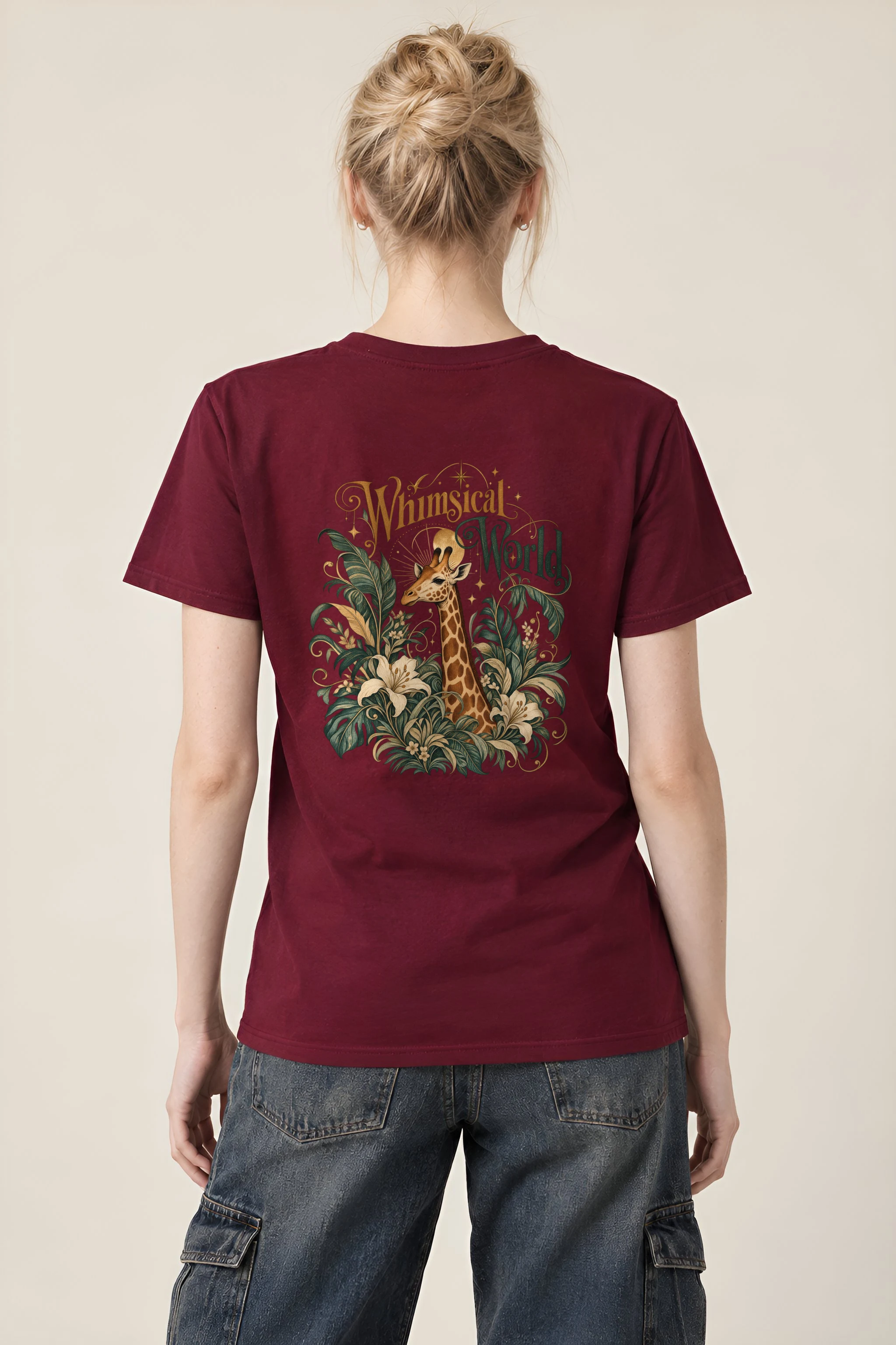 "Tropical Giraffe" Heavyweight Unisex Crewneck T-shirt