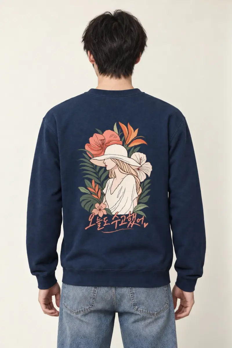 "Tropical Sunhat Garden" Heavy Blend Unisex Crewneck Sweatshirt