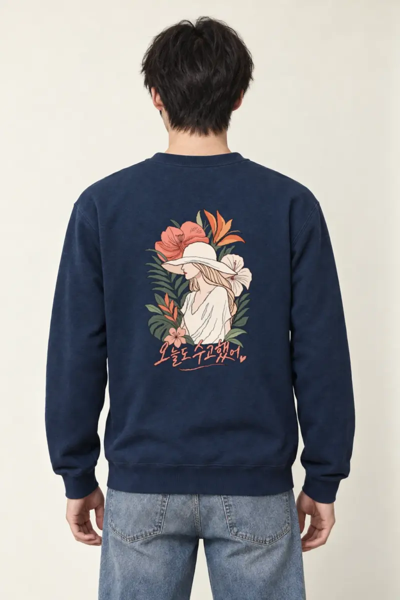 "Tropical Sunhat Garden" Heavy Blend Unisex Crewneck Sweatshirt