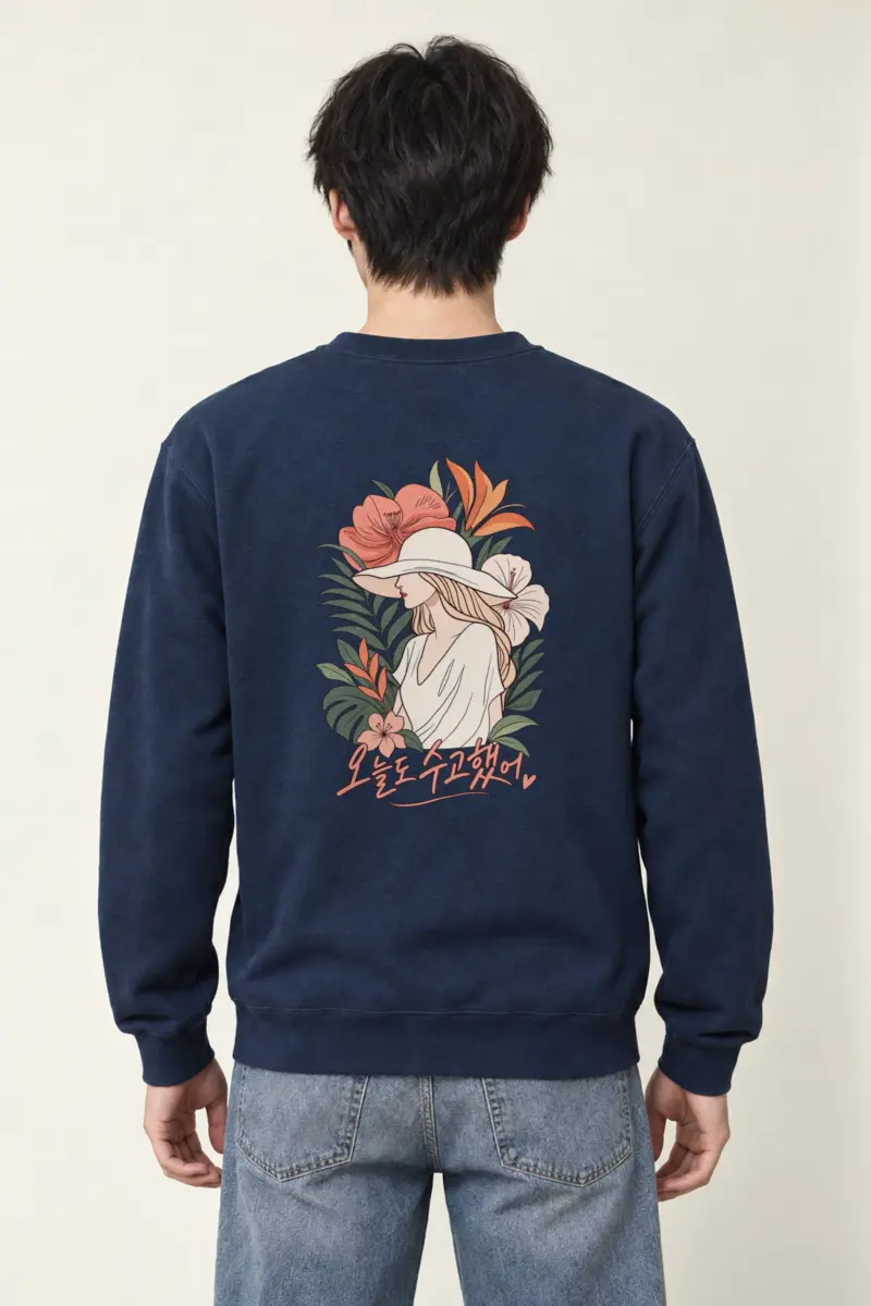 "Tropical Sunhat Garden" Heavy Blend Unisex Crewneck Sweatshirt