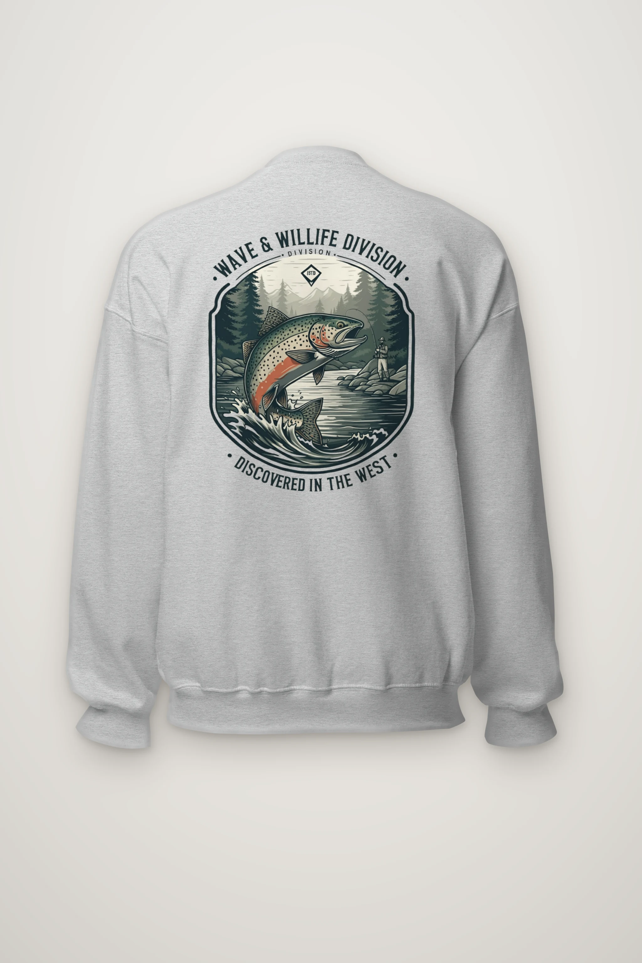 "Trout Angler Mountain" Heavy Blend Unisex Crewneck Sweatshirt
