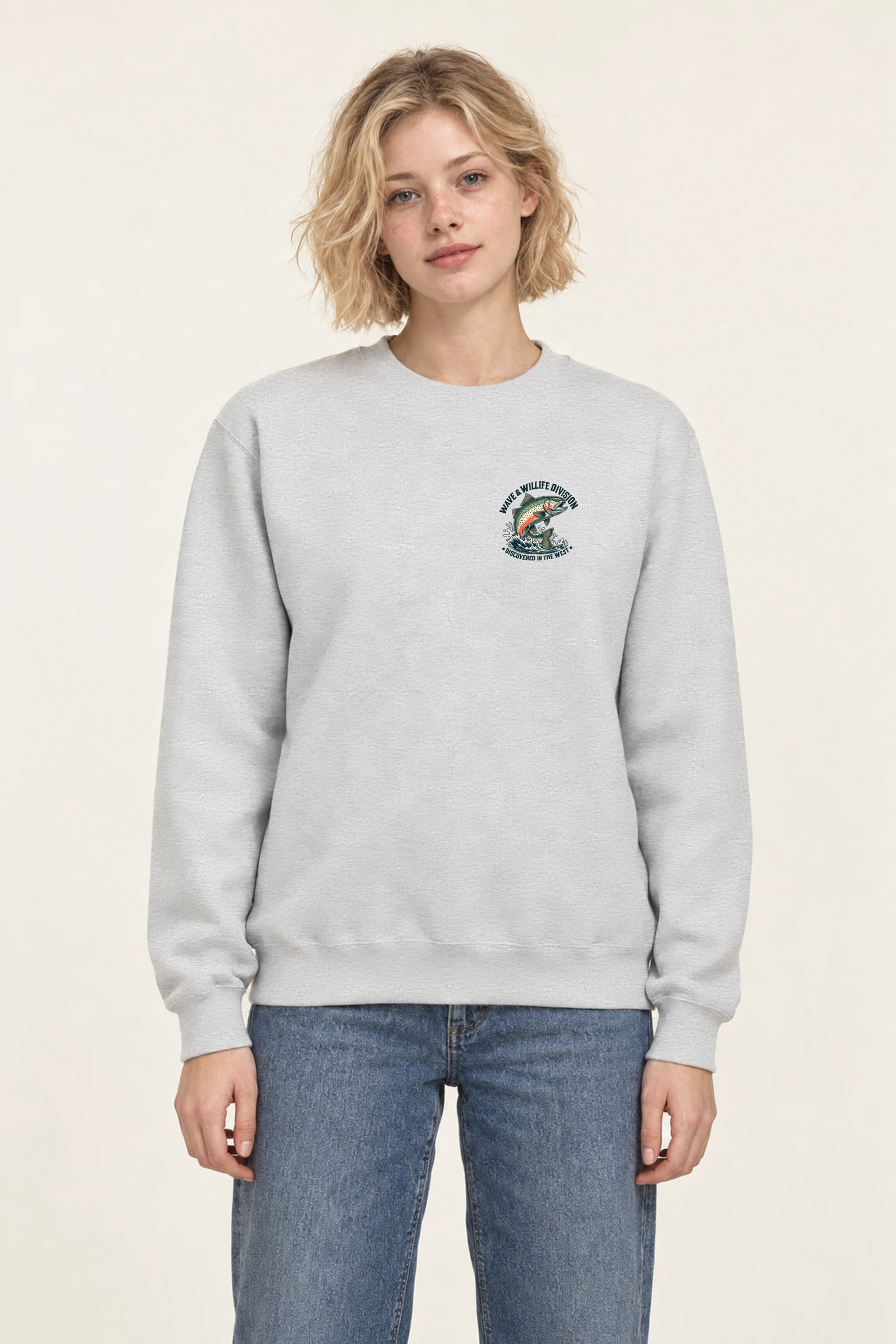 "Trout Angler Mountain" 1 Crewneck Sweatshirt