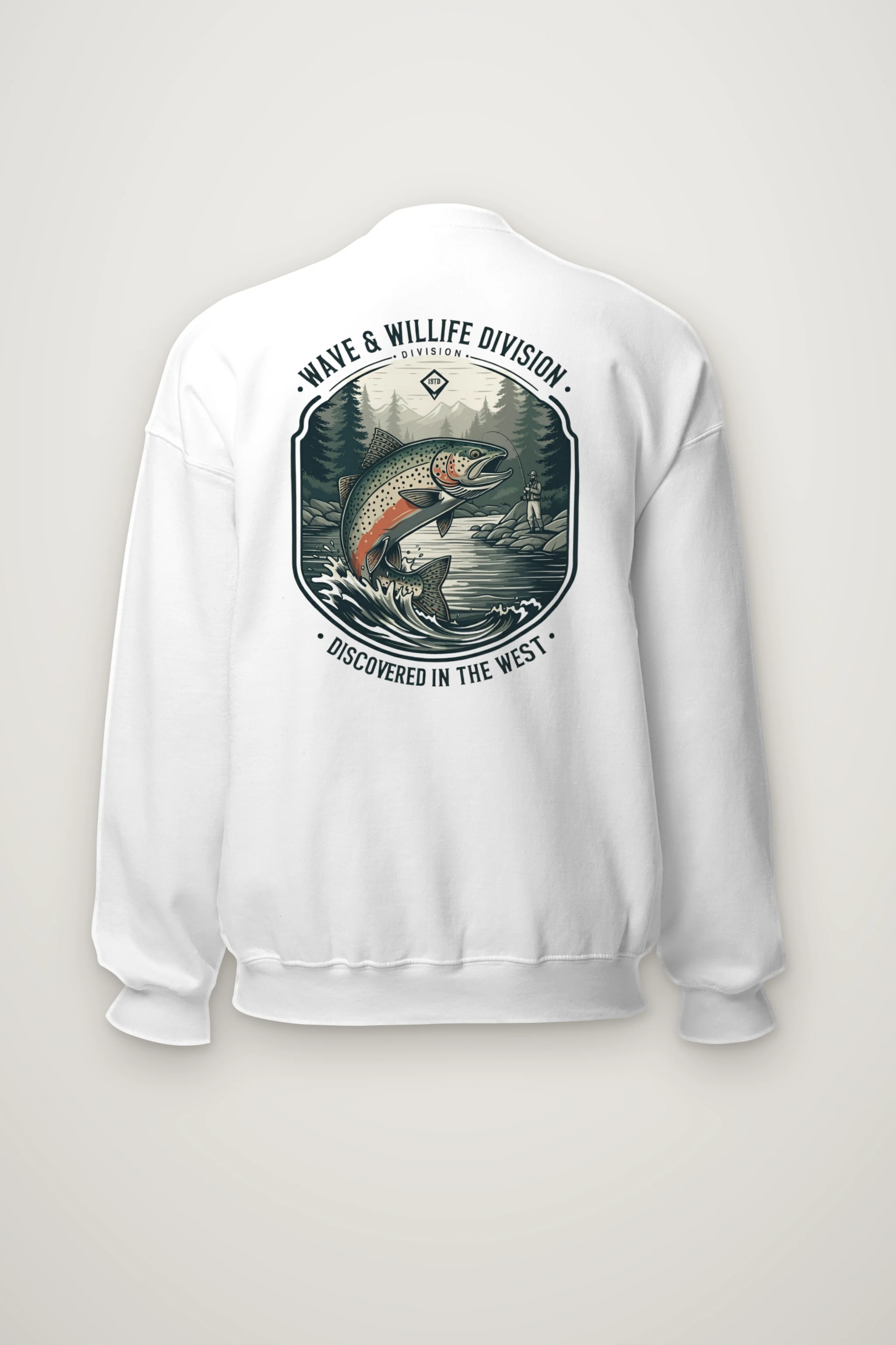 "Trout Angler Mountain" Heavy Blend Unisex Crewneck Sweatshirt