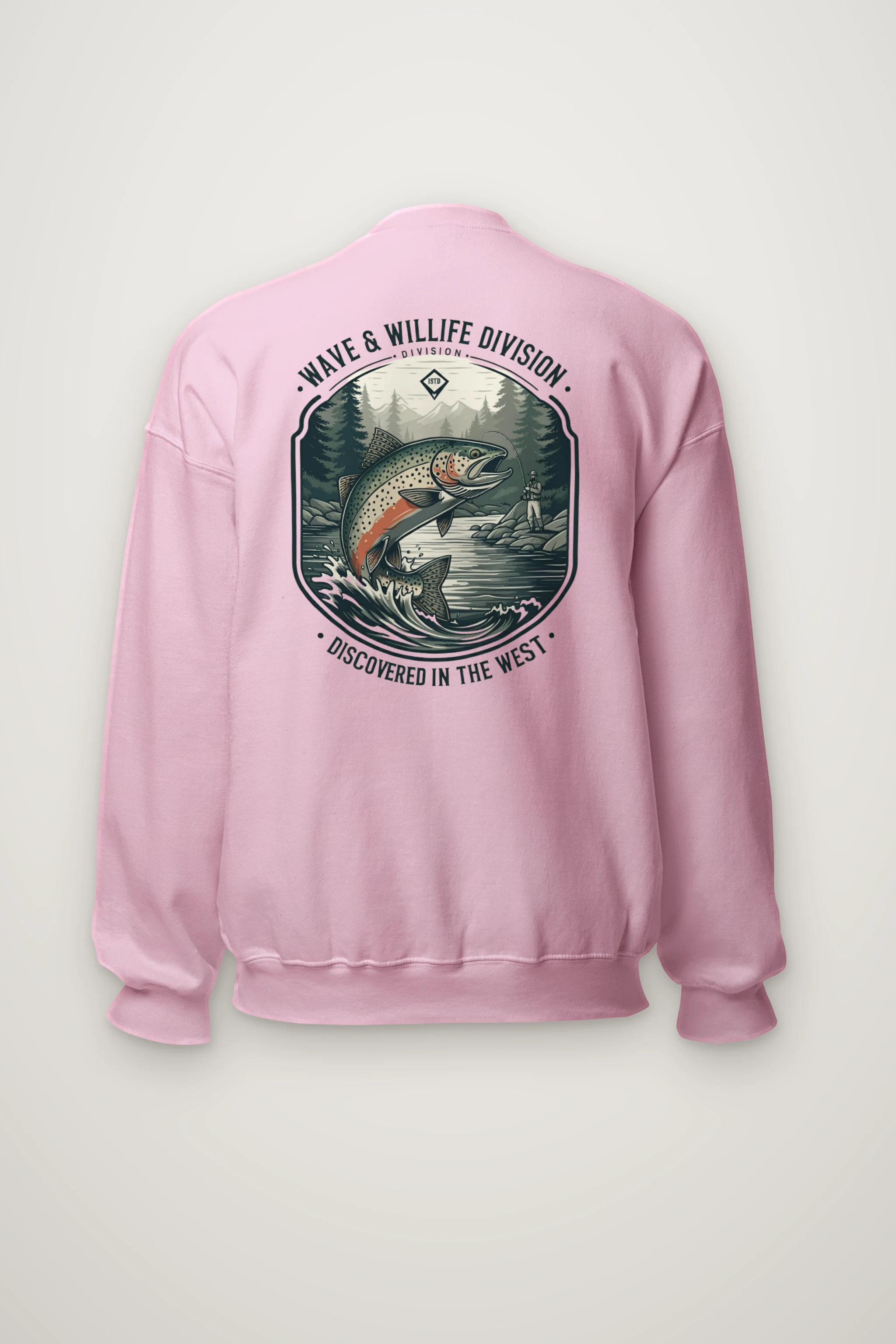"Trout Angler Mountain" Heavy Blend Unisex Crewneck Sweatshirt