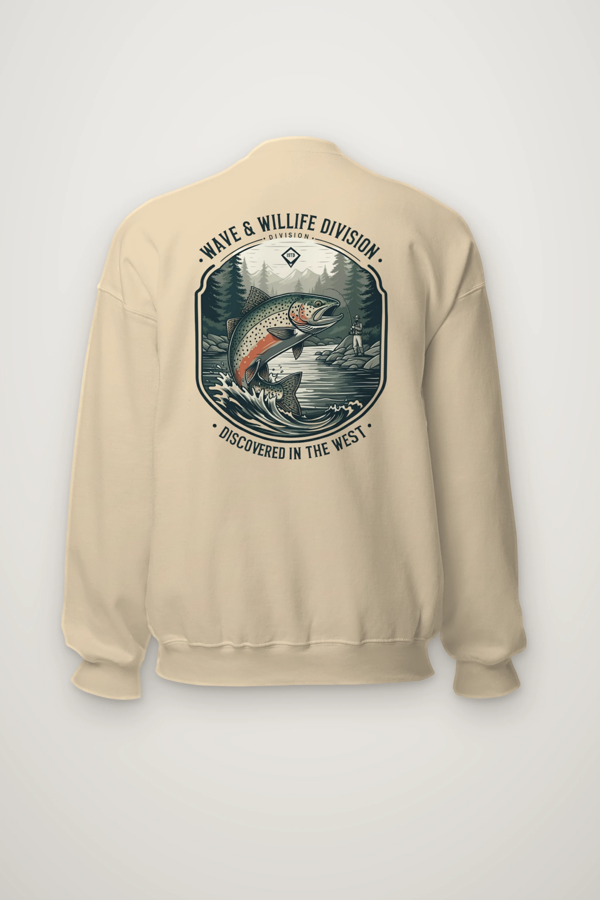 "Trout Angler Mountain" Heavy Blend Unisex Crewneck Sweatshirt
