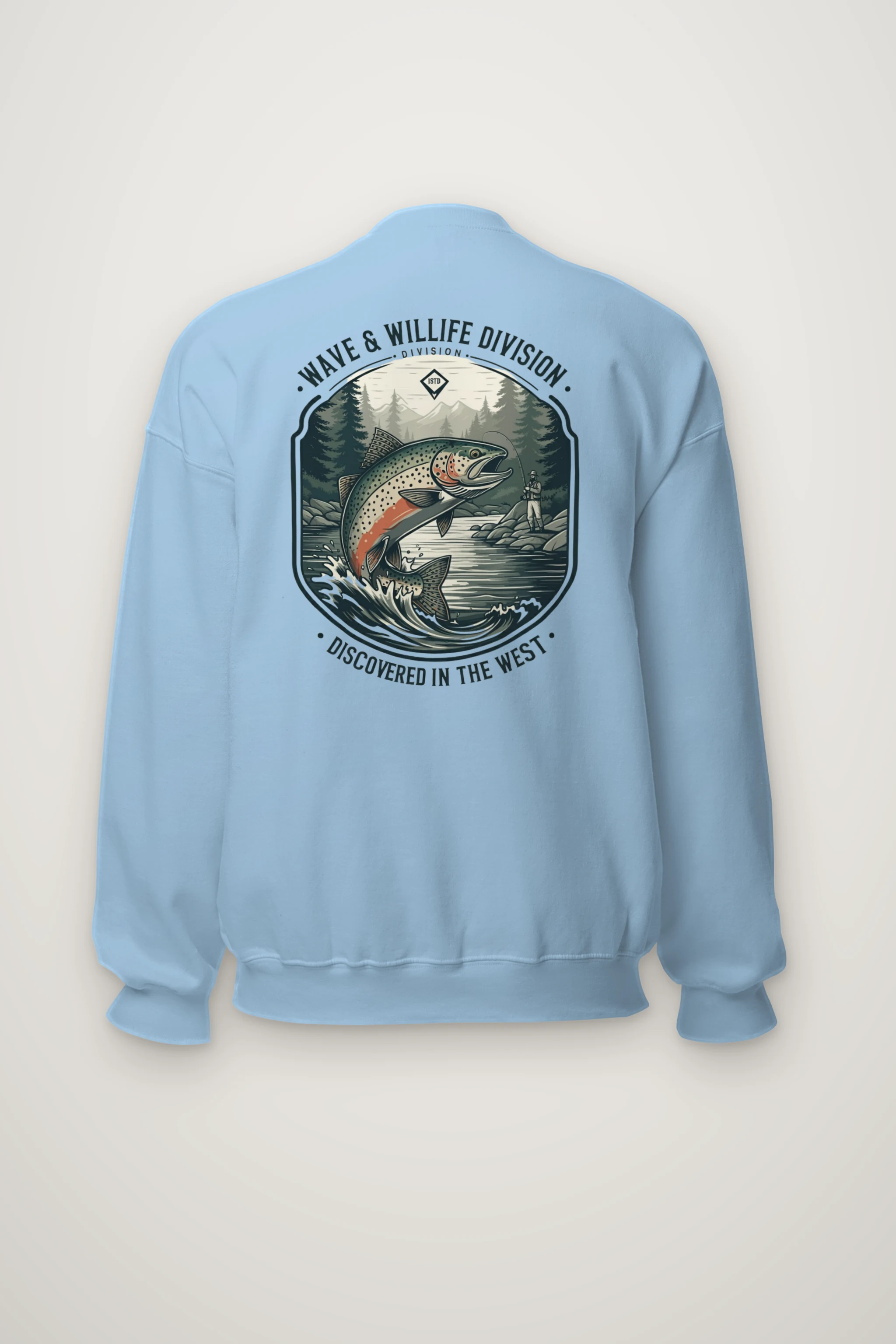 "Trout Angler Mountain" Heavy Blend Unisex Crewneck Sweatshirt