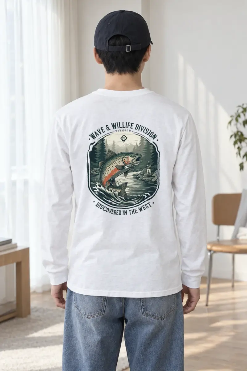 "Trout Angler Mountain" Unisex Longsleeve T-shirt