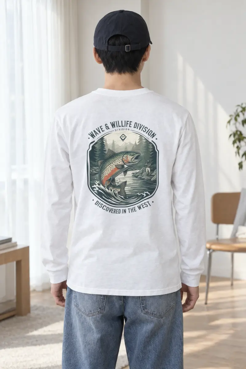 "Trout Angler Mountain" Unisex Longsleeve T-shirt