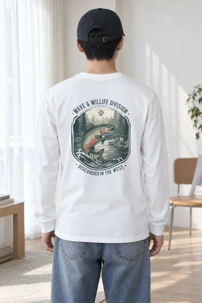 "Trout Angler Mountain" Unisex Longsleeve T-shirt