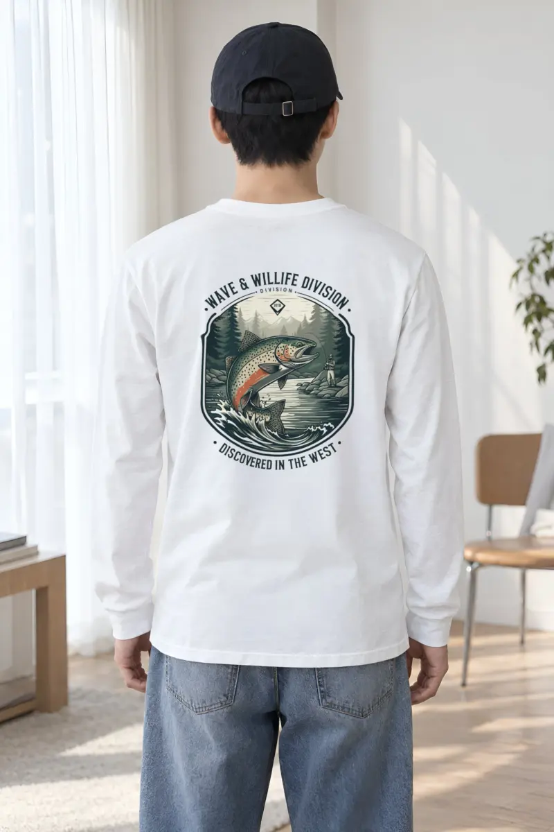 "Trout Angler Mountain" Unisex Longsleeve T-shirt