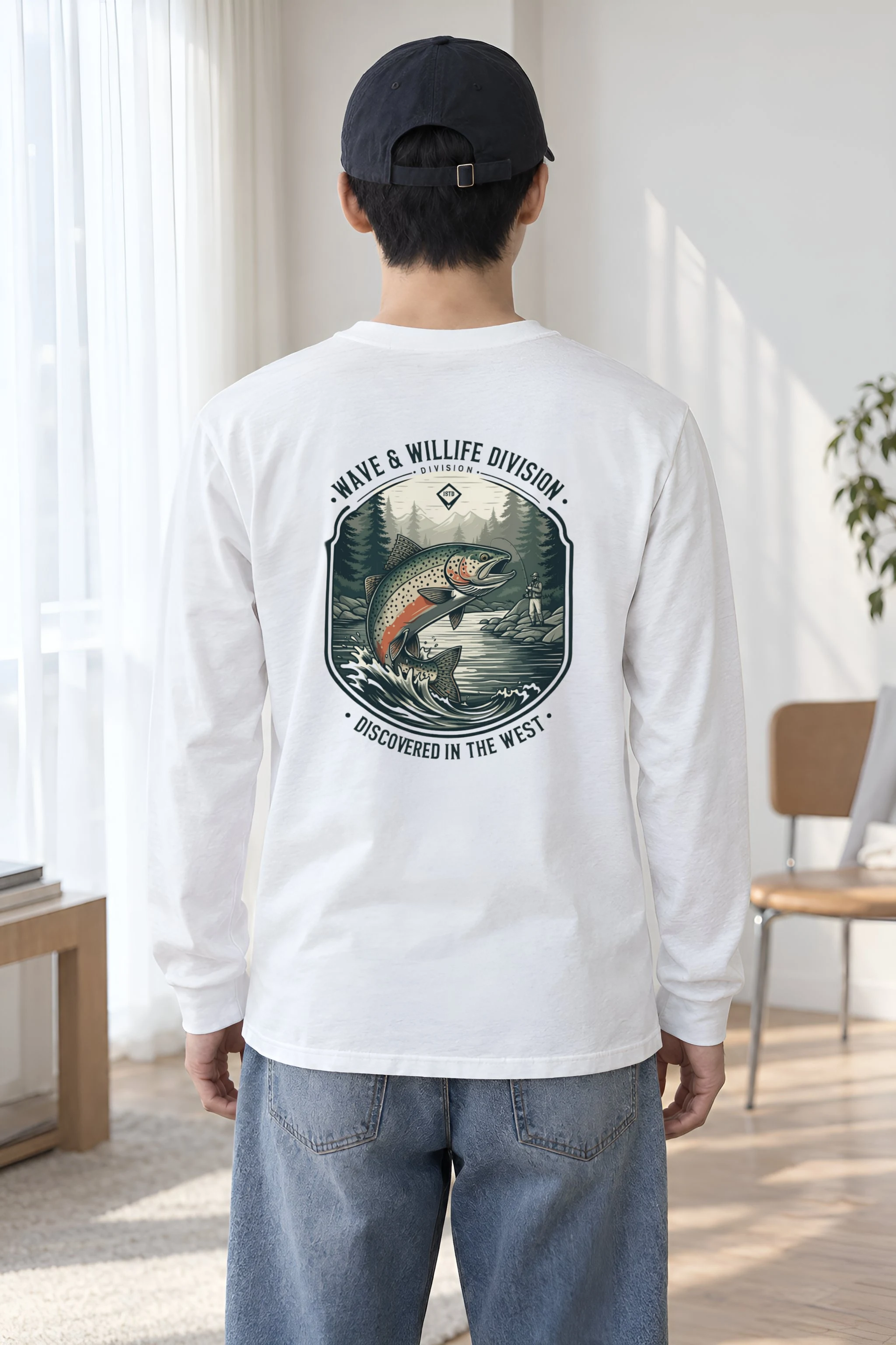 "Trout Angler Mountain" Unisex Longsleeve T-shirt