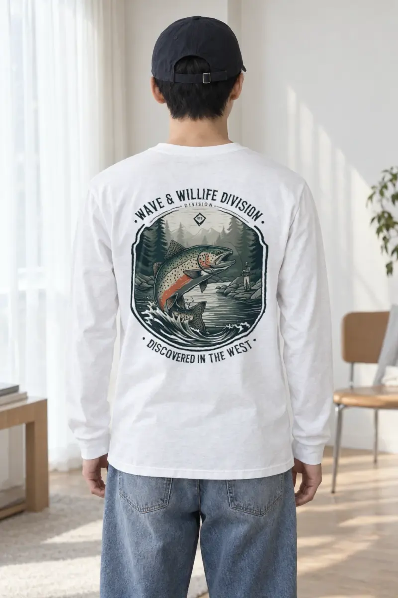 "Trout Angler Mountain" Unisex Longsleeve T-shirt