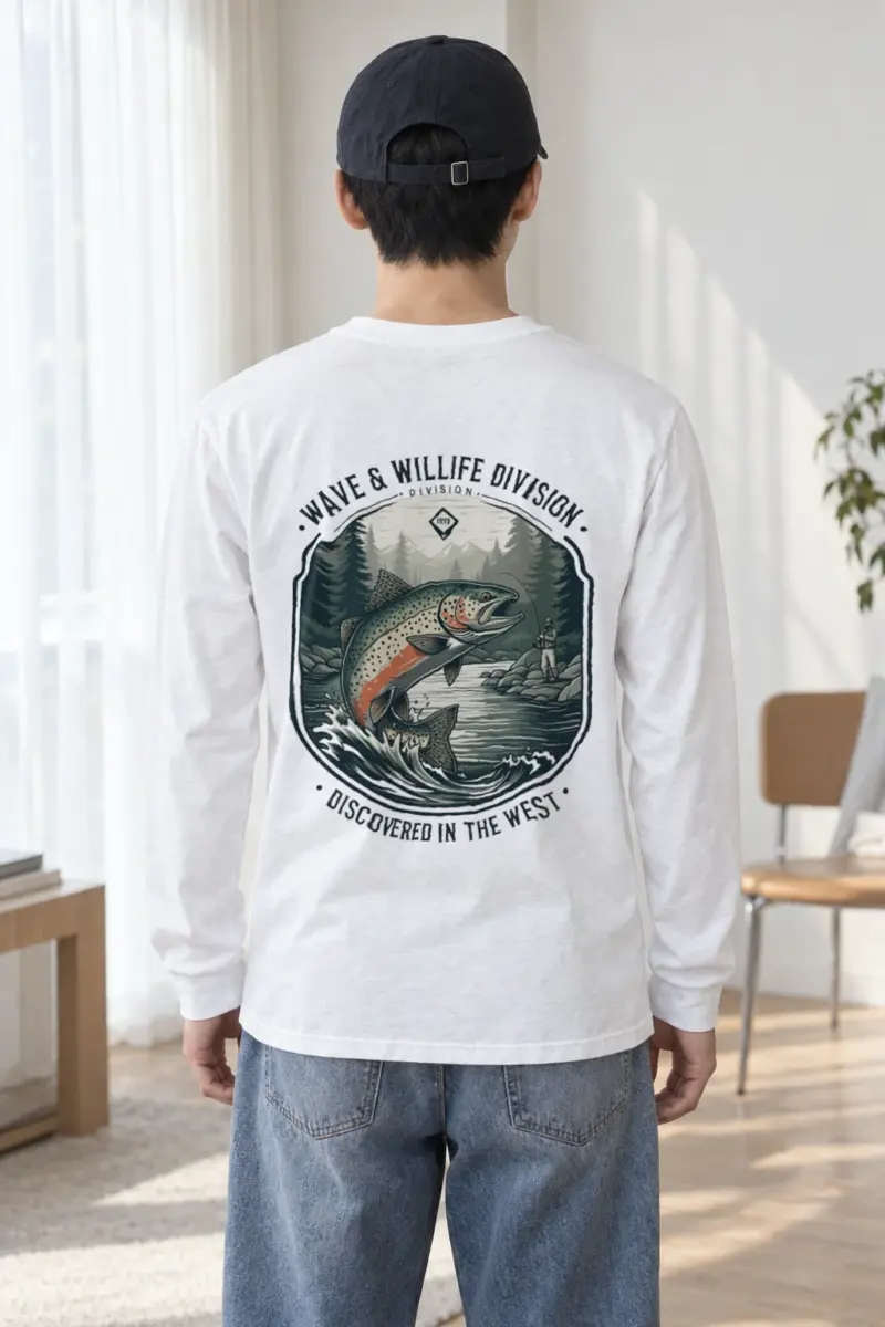 "Trout Angler Mountain" Unisex Longsleeve T-shirt