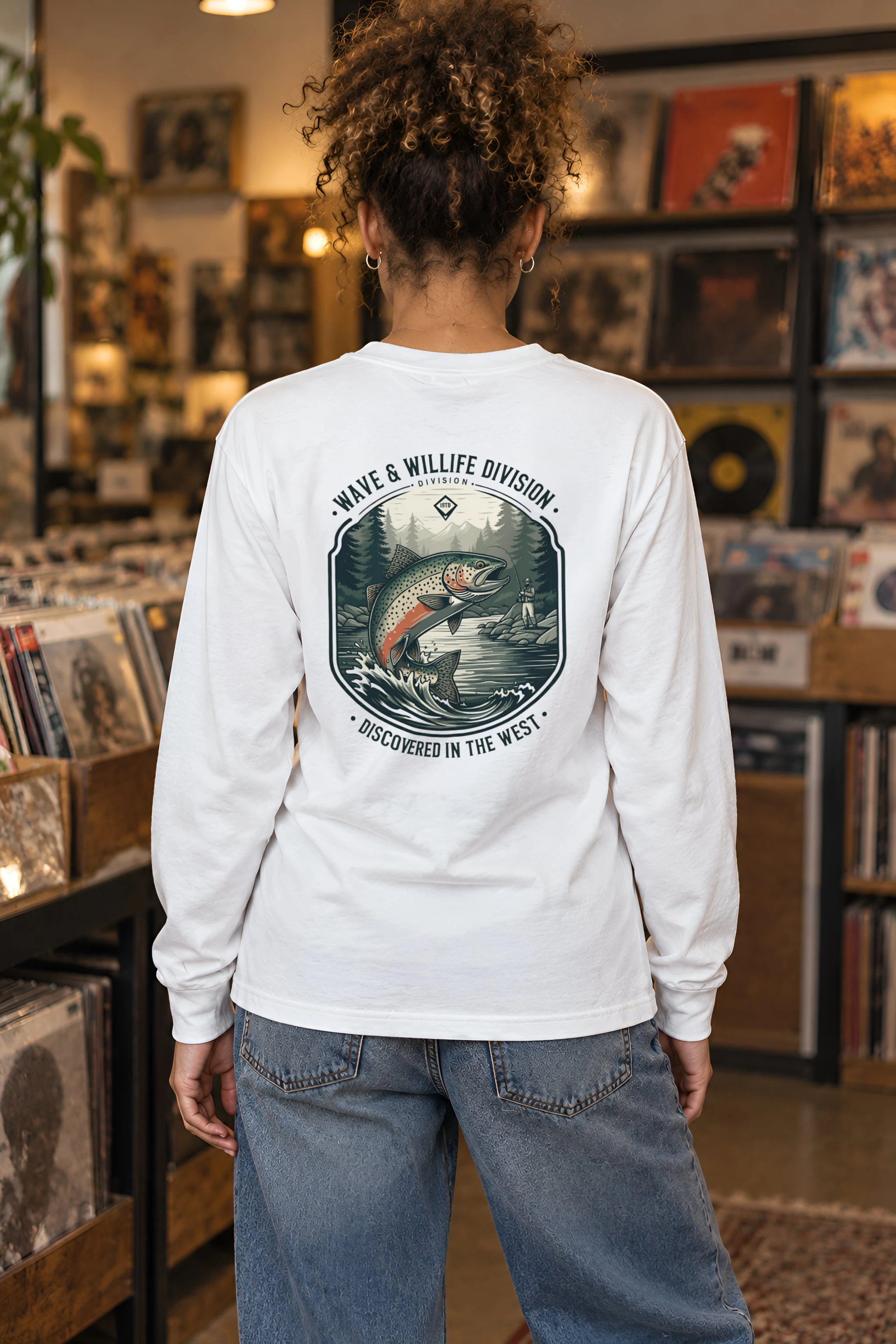 "Trout Angler Mountain" Unisex Longsleeve T-shirt