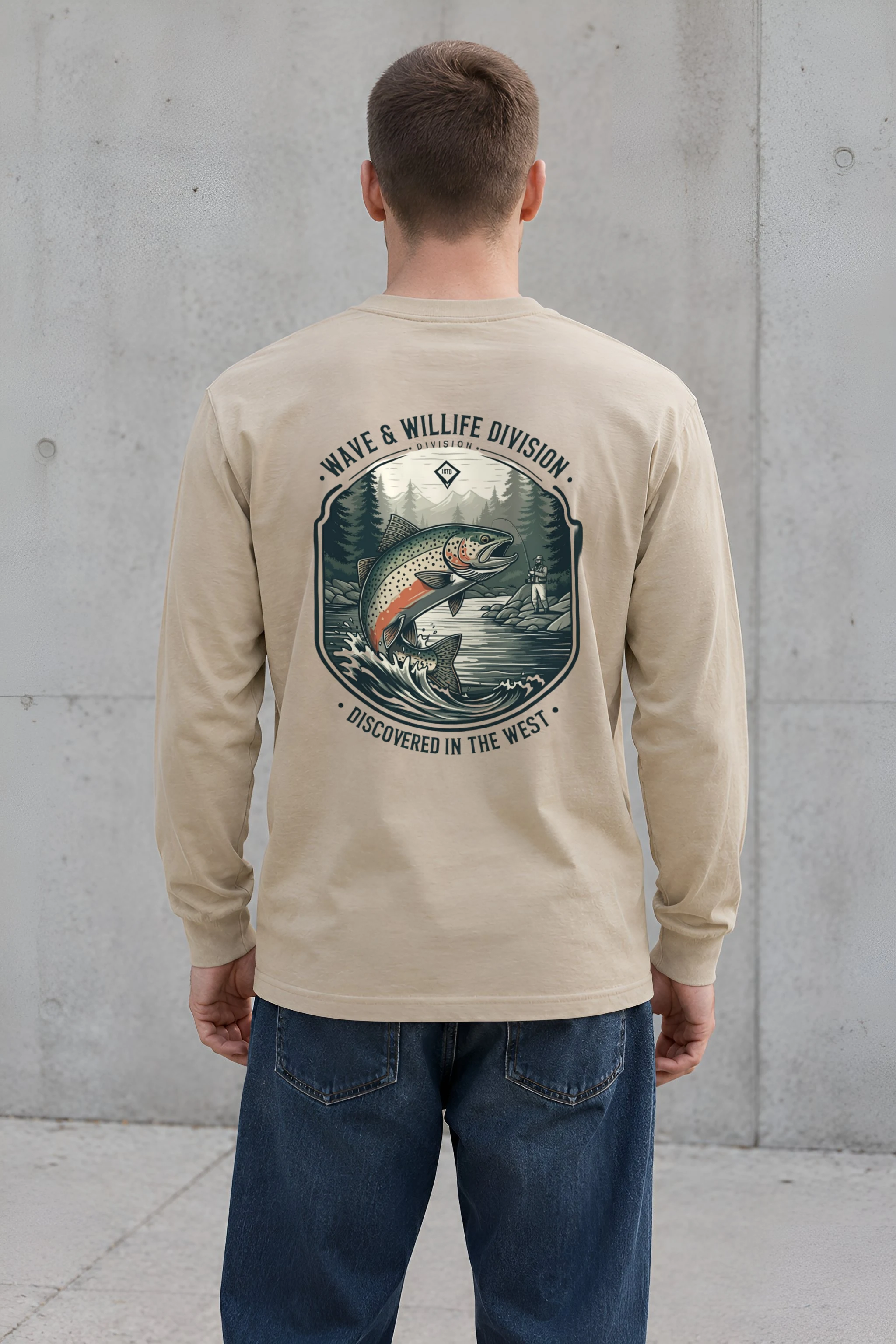 "Trout Angler Mountain" Unisex Longsleeve T-shirt