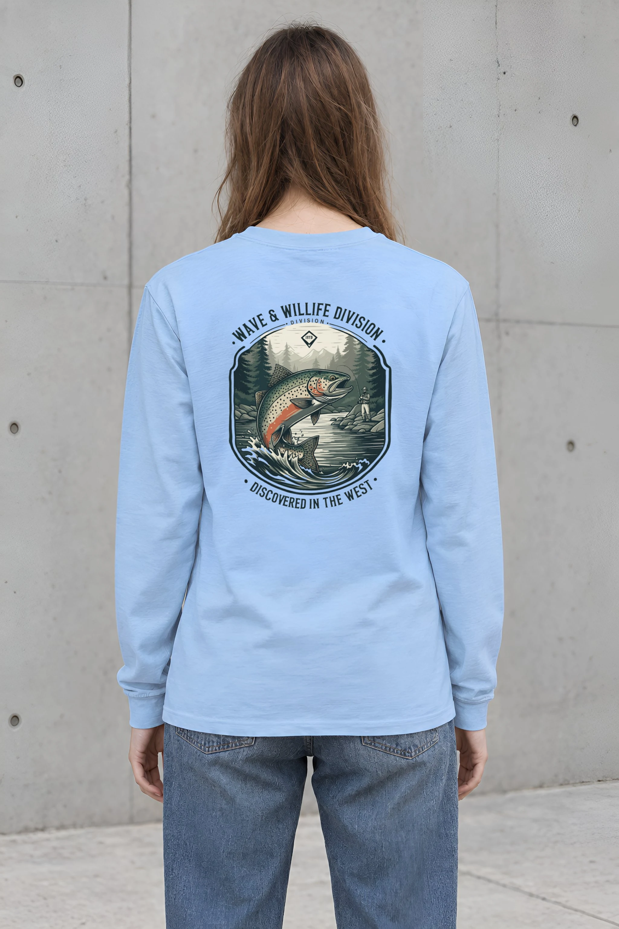 "Trout Angler Mountain" Unisex Longsleeve T-shirt