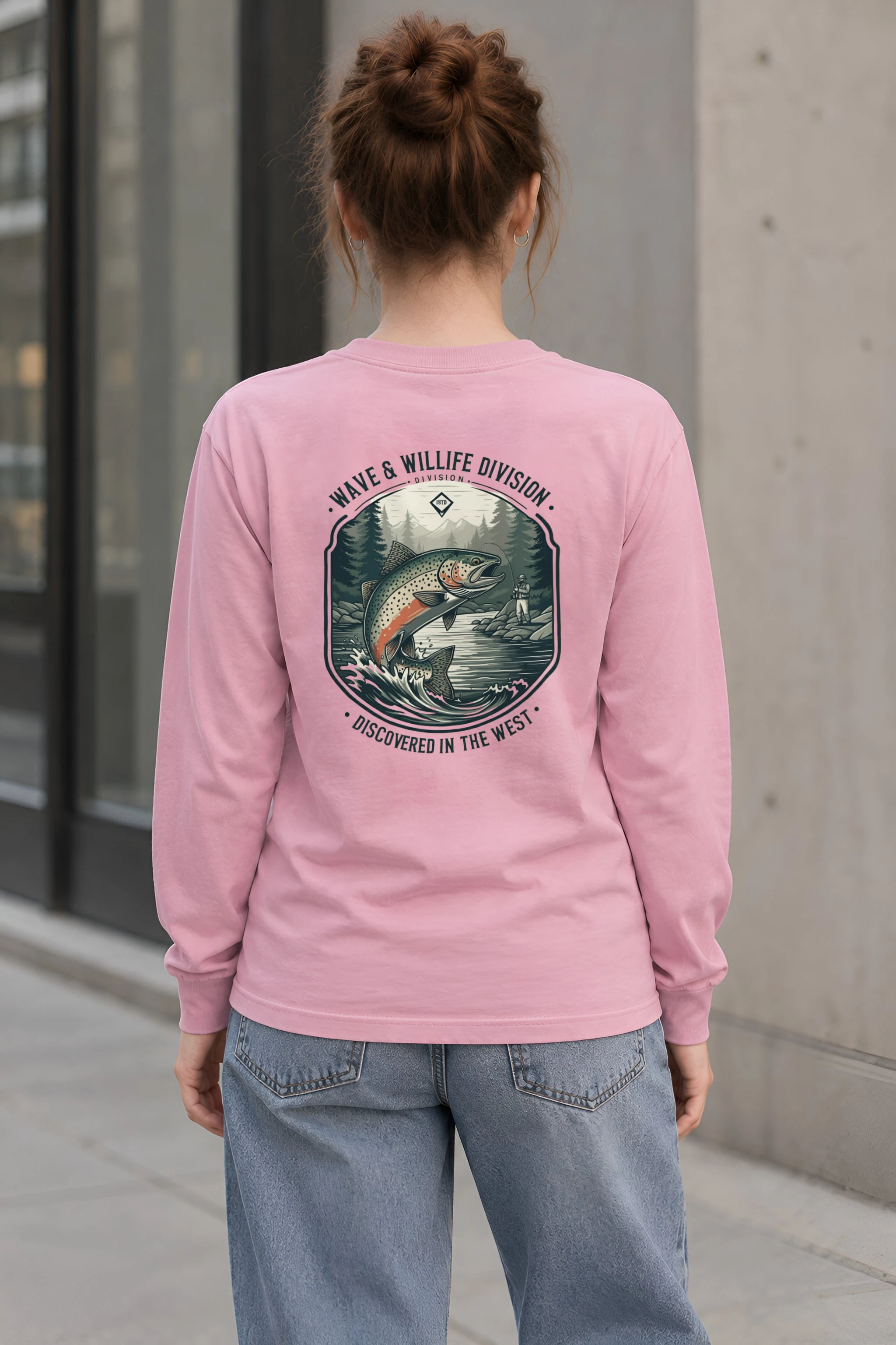 "Trout Angler Mountain" Unisex Longsleeve T-shirt