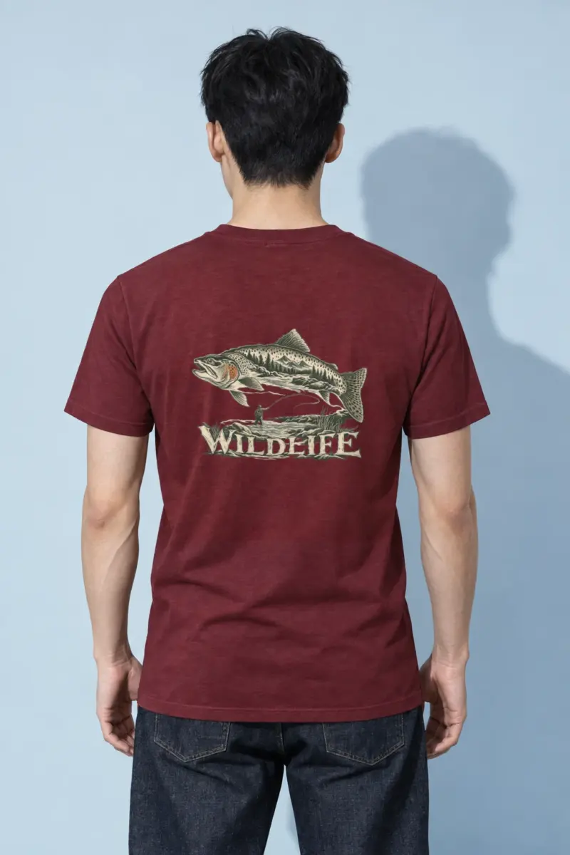"Trout River Scene" Heavyweight Unisex Crewneck T-shirt