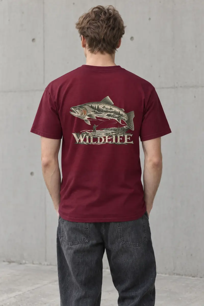 "Trout River Scene" Heavyweight Unisex Crewneck T-shirt