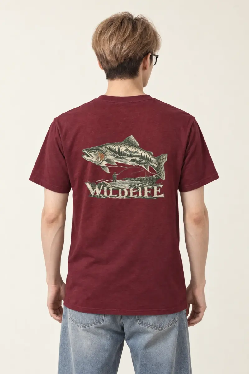 "Trout River Scene" Heavyweight Unisex Crewneck T-shirt