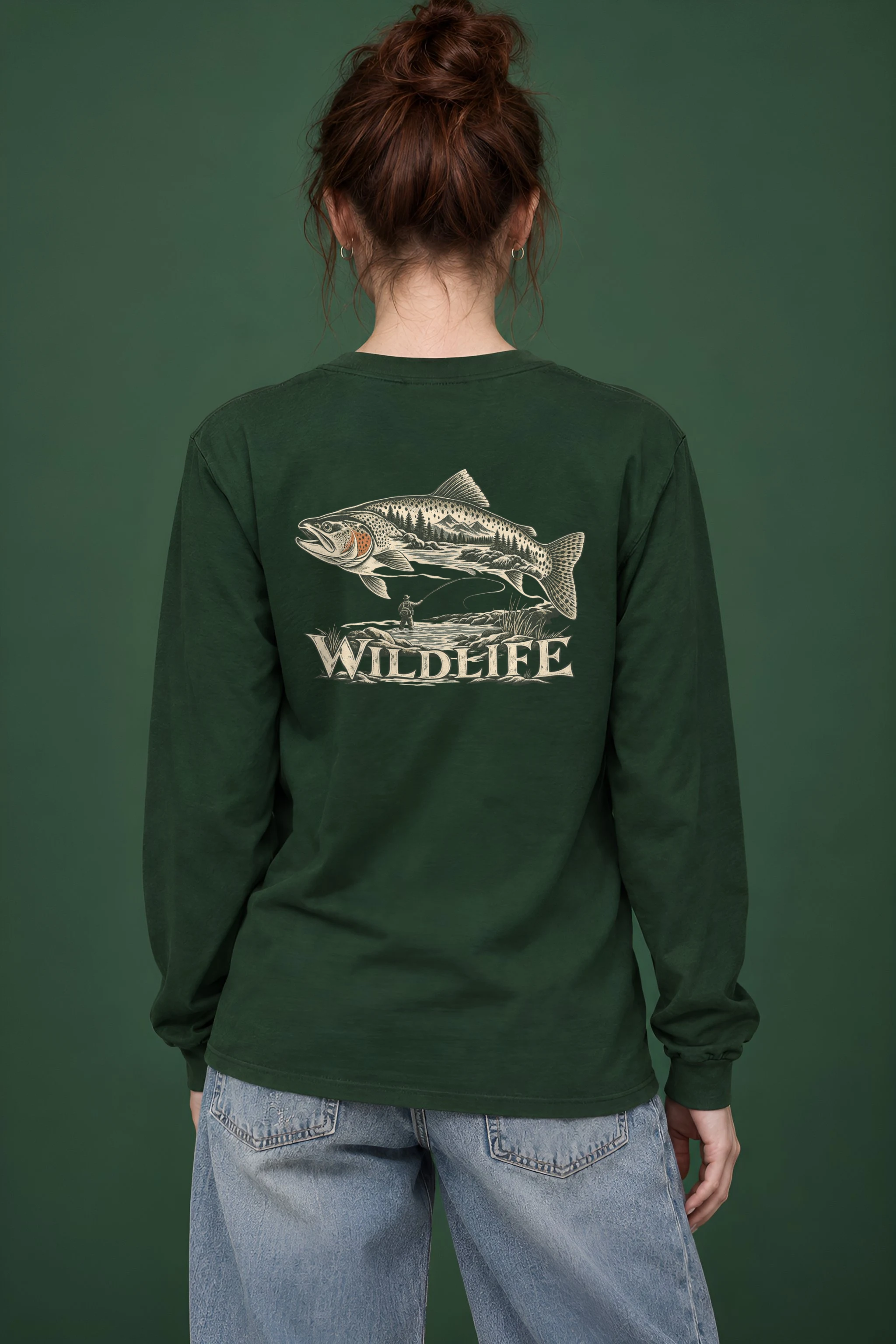 "Trout River Scene" Unisex Longsleeve T-shirt