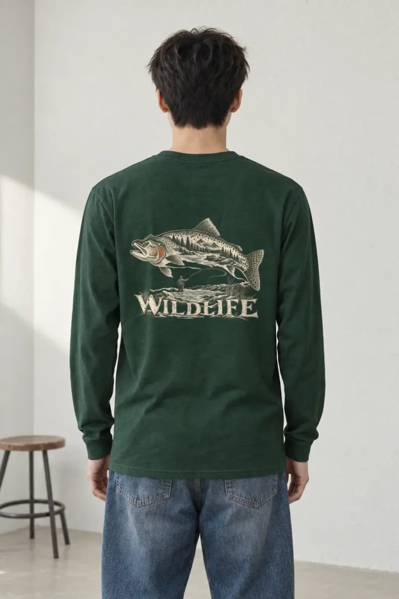 "Trout River Scene" Unisex Longsleeve T-shirt | Gildan 2400