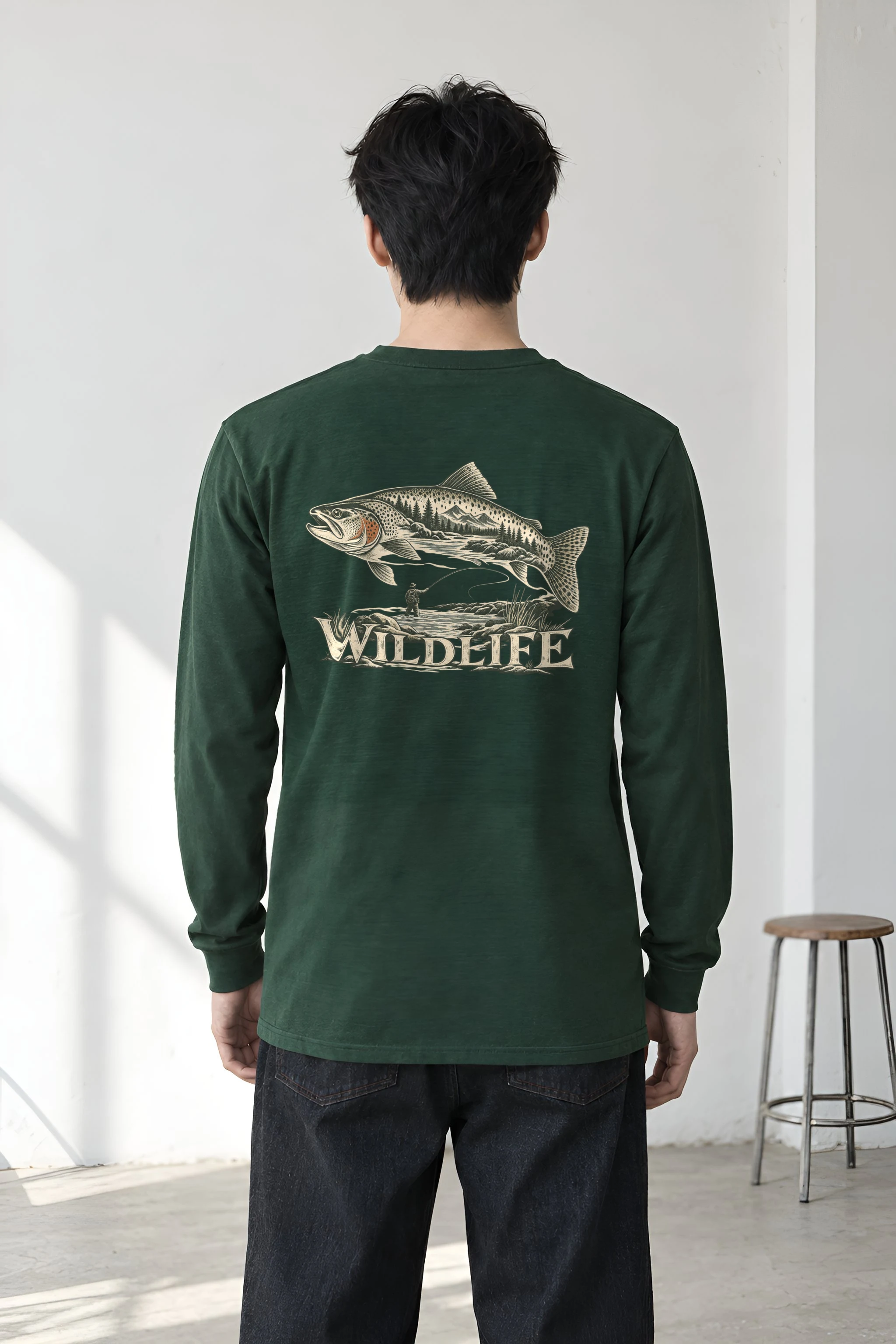"Trout River Scene" Unisex Longsleeve T-shirt