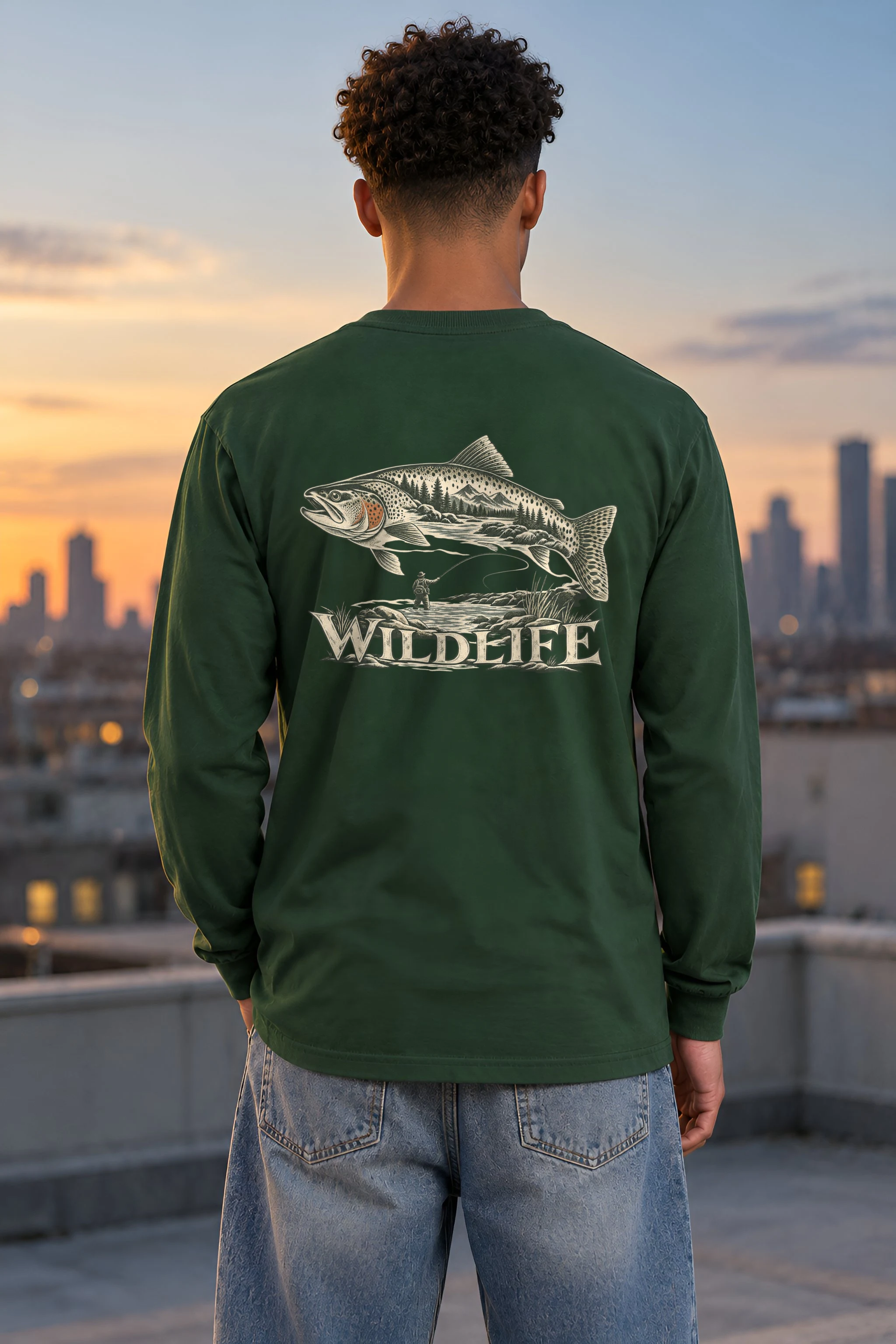 "Trout River Scene" Unisex Longsleeve T-shirt