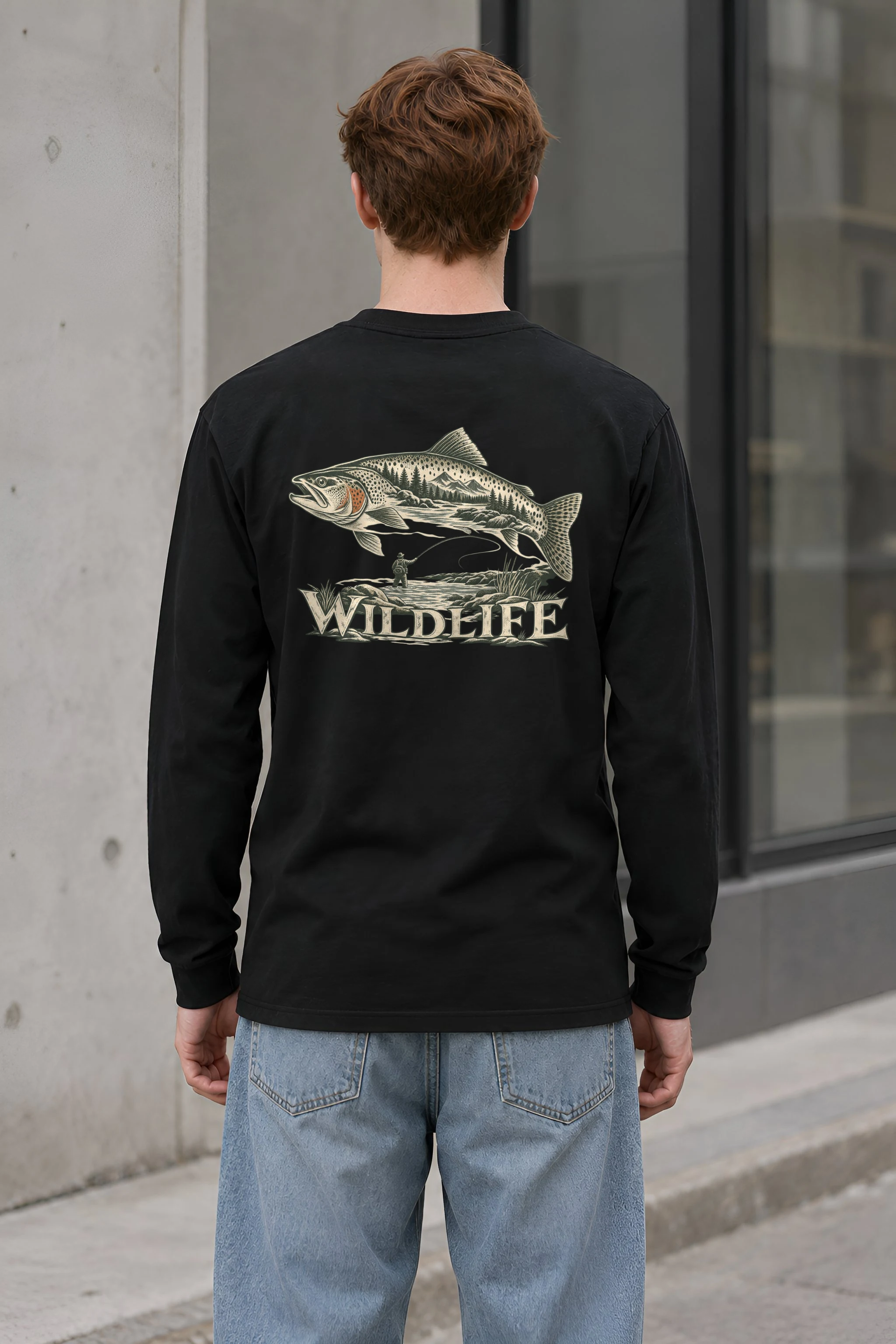 "Trout River Scene" Unisex Longsleeve T-shirt