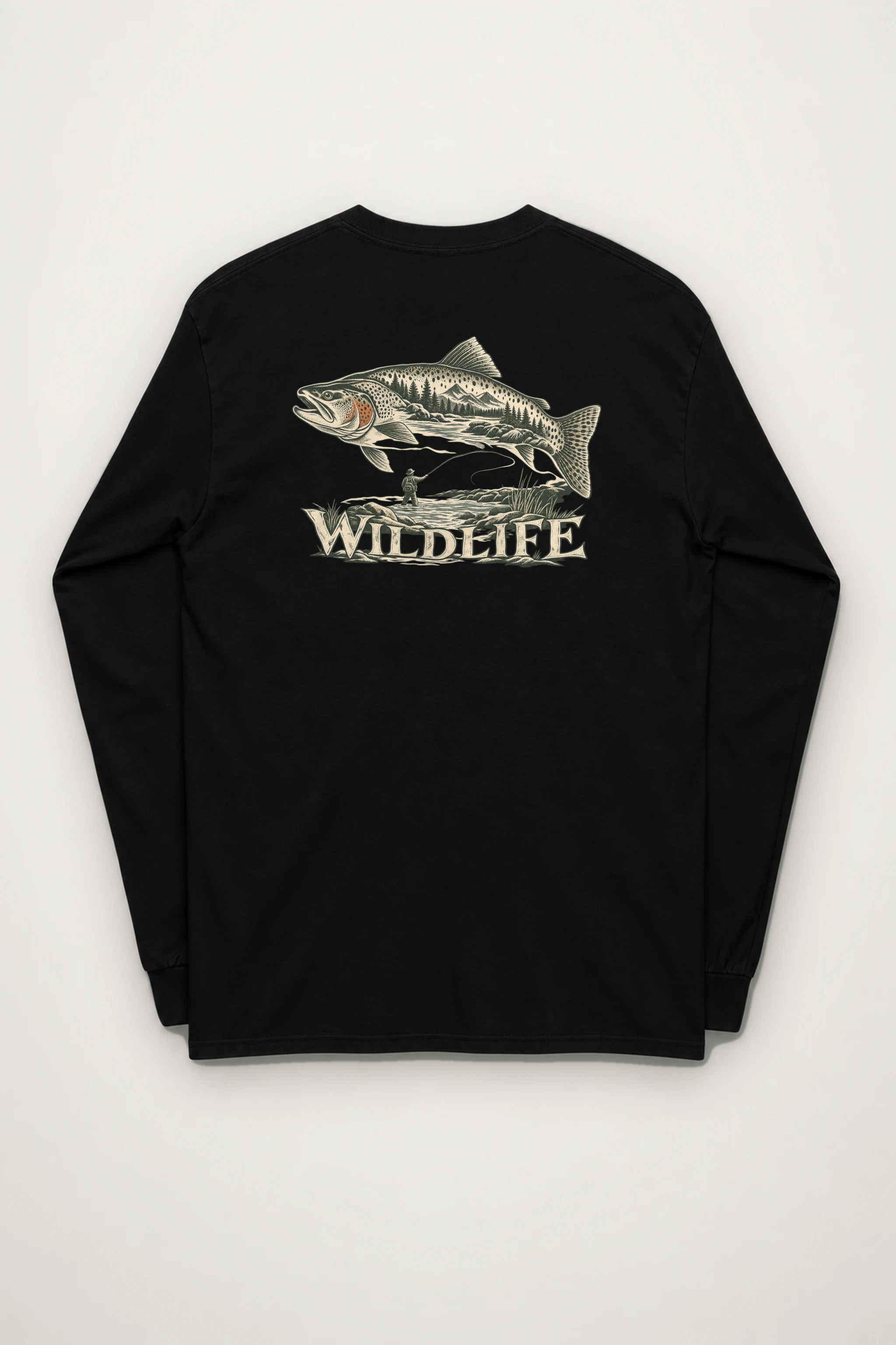"Trout River Scene" Unisex Longsleeve T-shirt