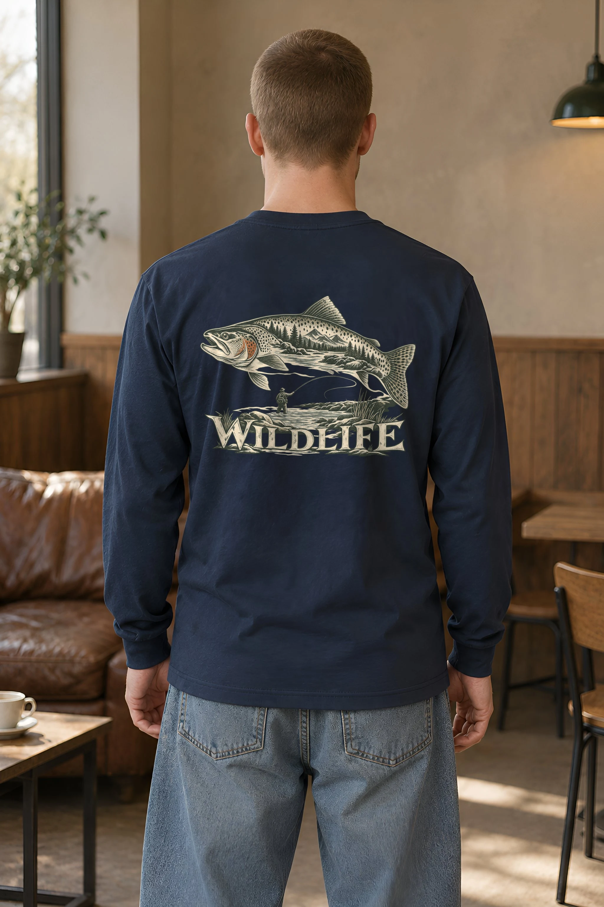"Trout River Scene" Unisex Longsleeve T-shirt