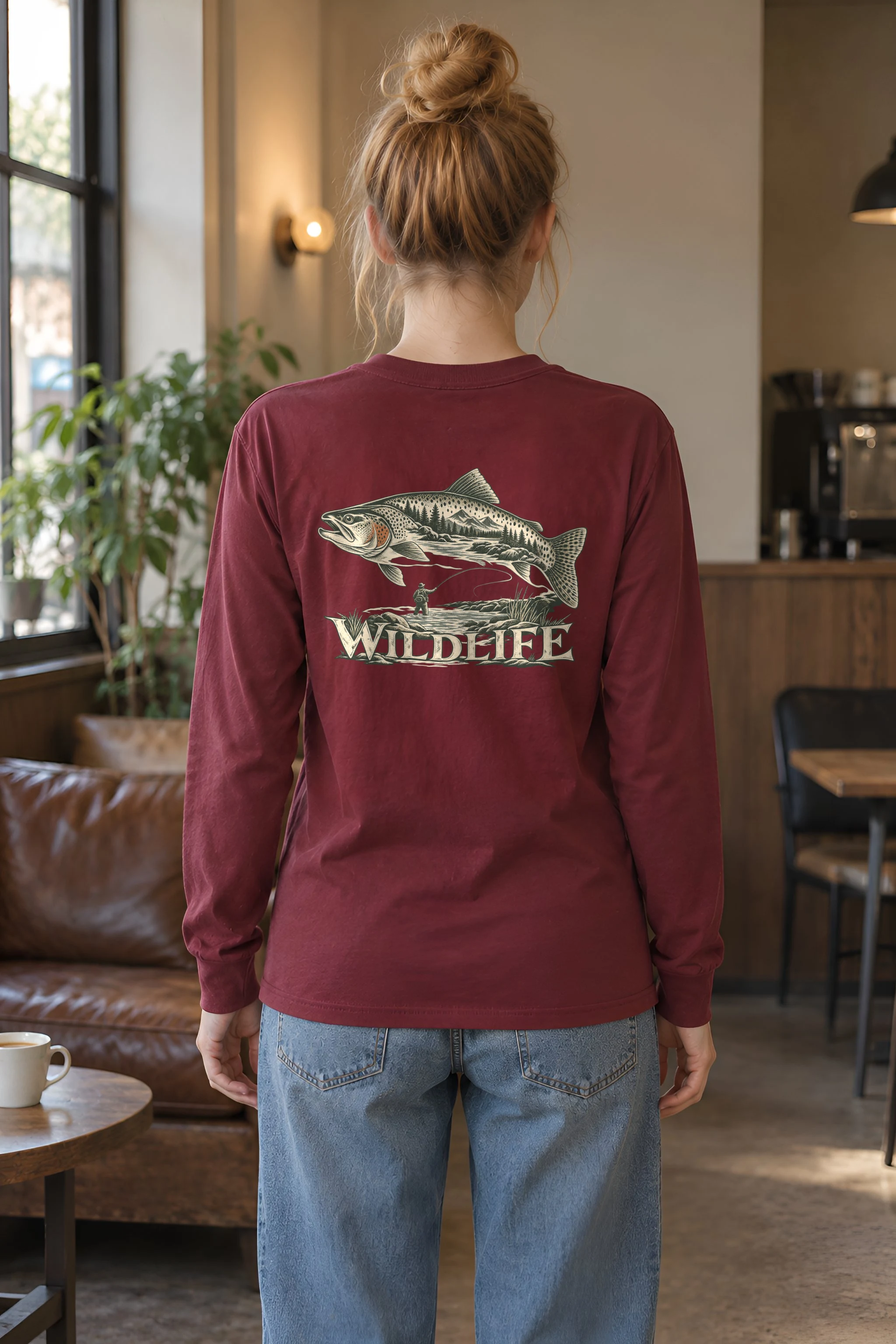 "Trout River Scene" Unisex Longsleeve T-shirt