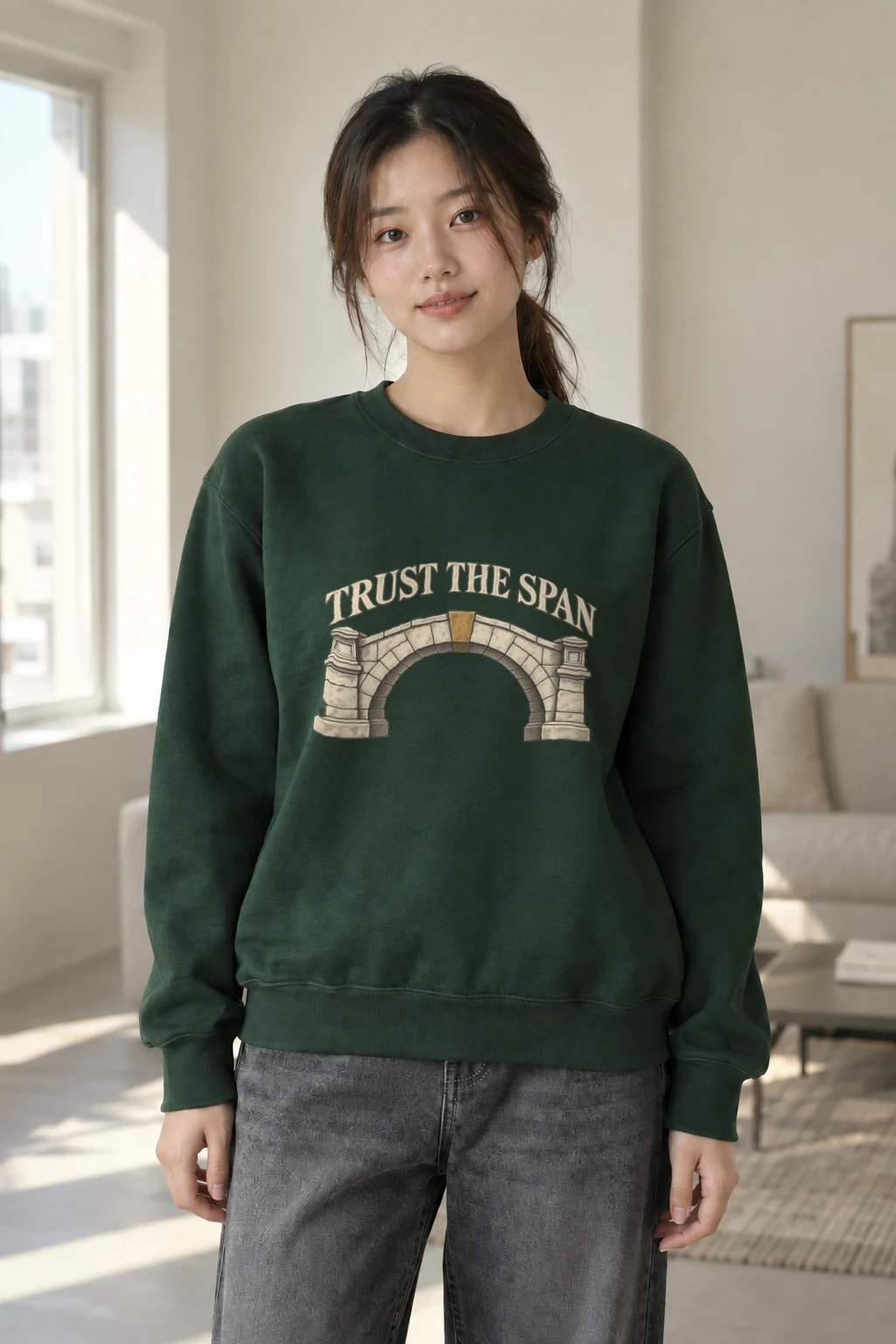 "Trust The Span" Heavy Blend Unisex Crewneck Sweatshirt | Gildan 18000