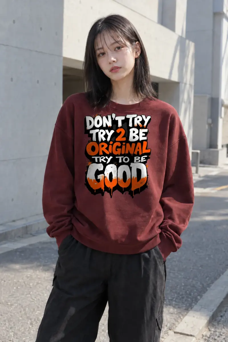 "Try To Be Good" Heavy Blend Unisex Crewneck Sweatshirt | Gildan 18000
