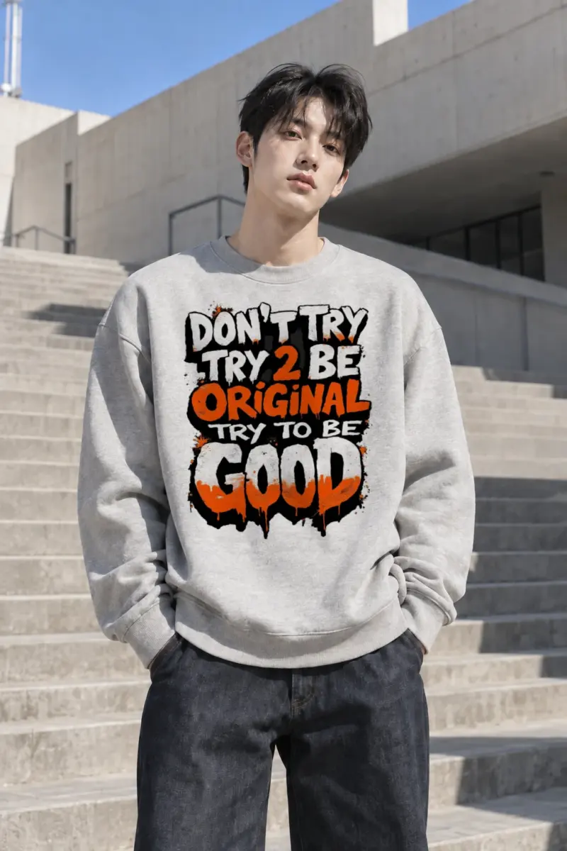 “Try To Be Good” Heavy Blend Unisex Crewneck Sweatshirt | Gildan 18000