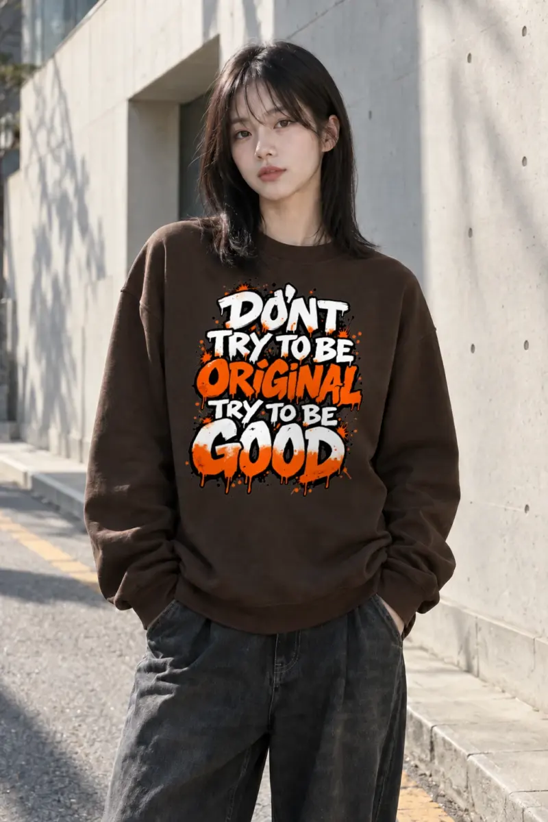 "Try To Be Good" Heavy Blend Unisex Crewneck Sweatshirt | Gildan 18000