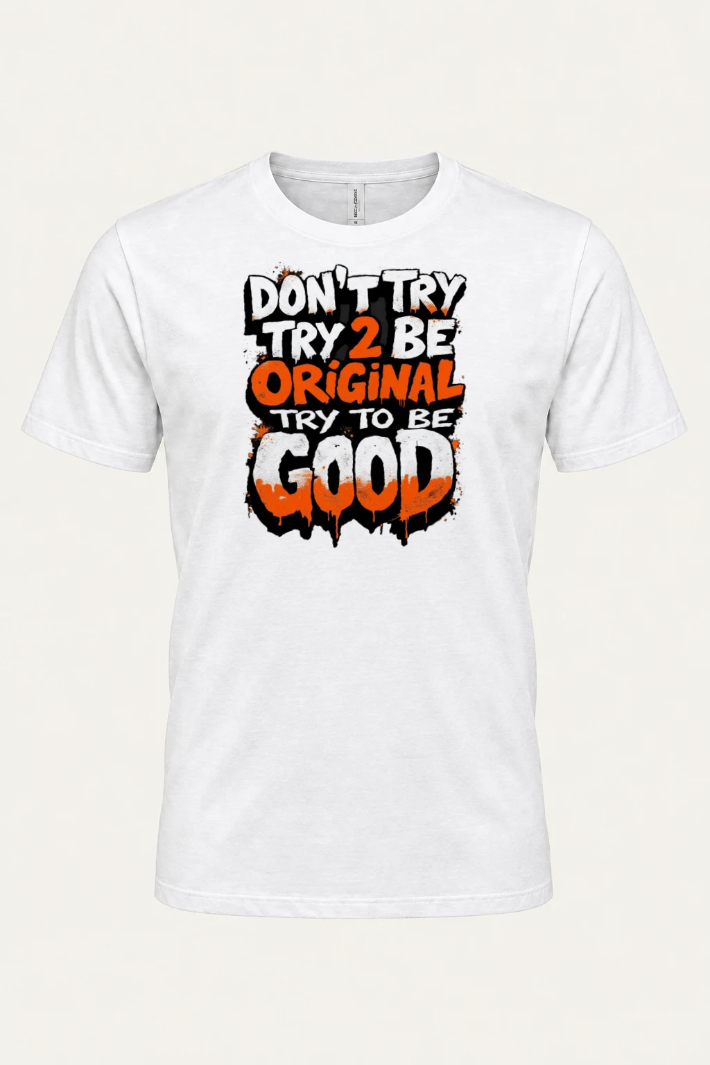 "Try To Be Good" Heavyweight Unisex Crewneck T-shirt | Gildan 5000