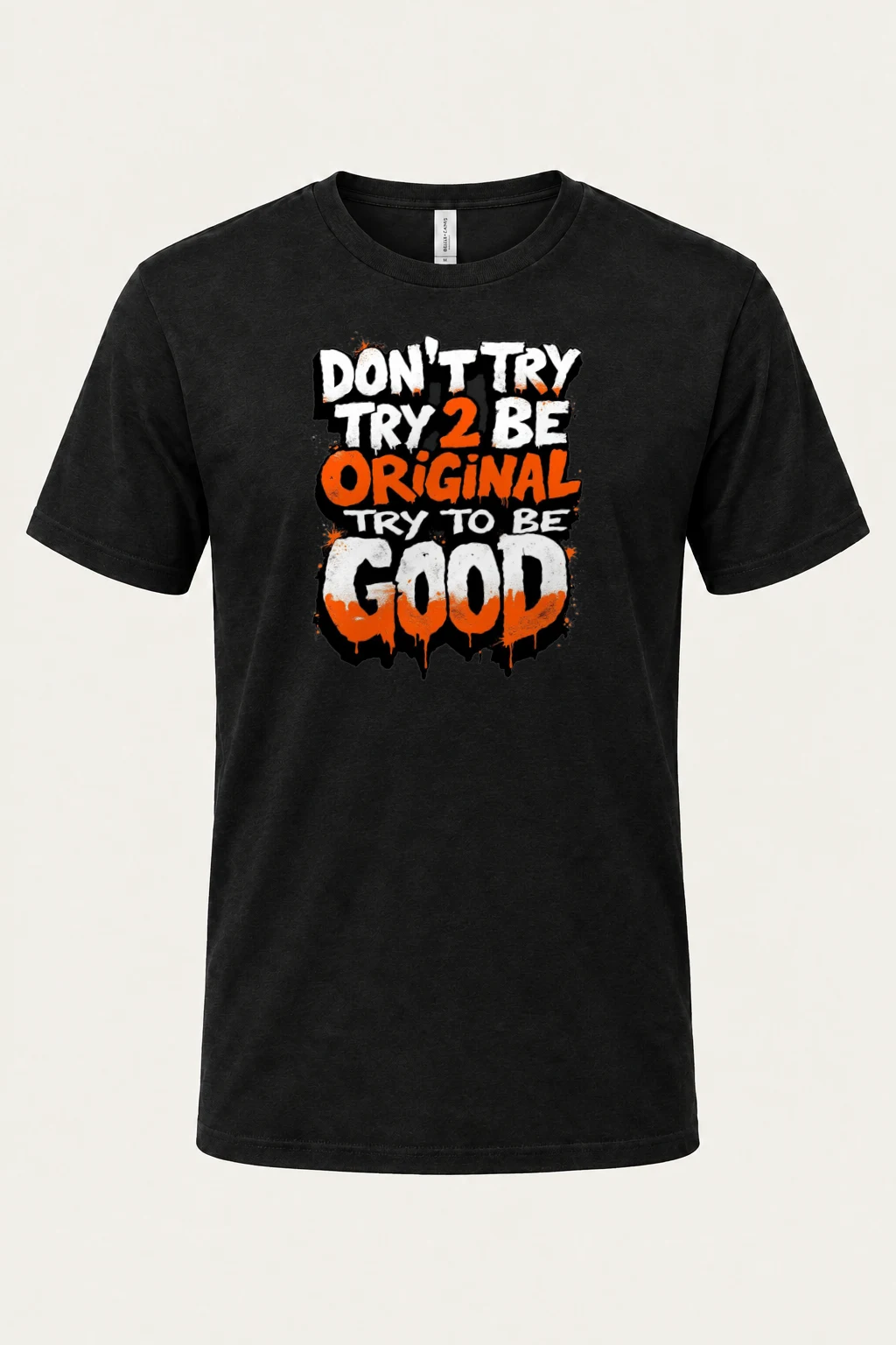 "Try To Be Good" Heavyweight Unisex Crewneck T-shirt | Gildan 5000