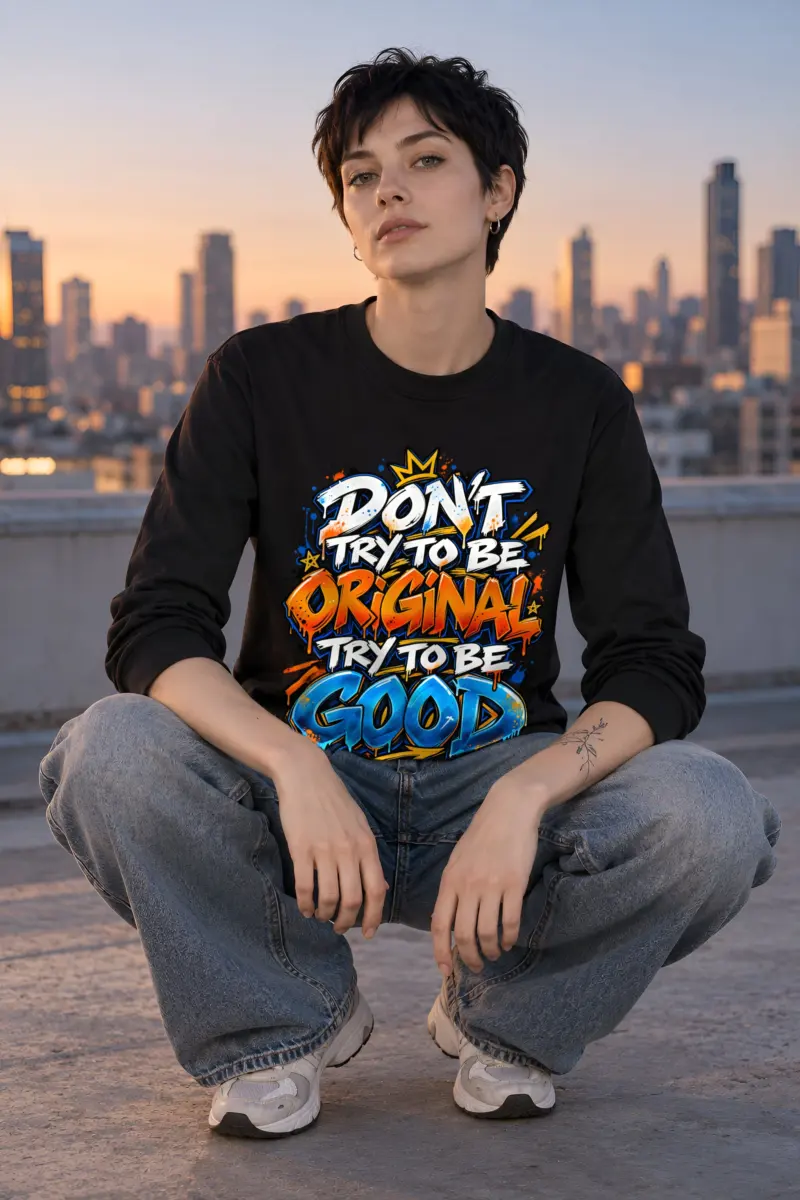 "Don’t Try To Be Good" Unisex Longsleeve T-shirt