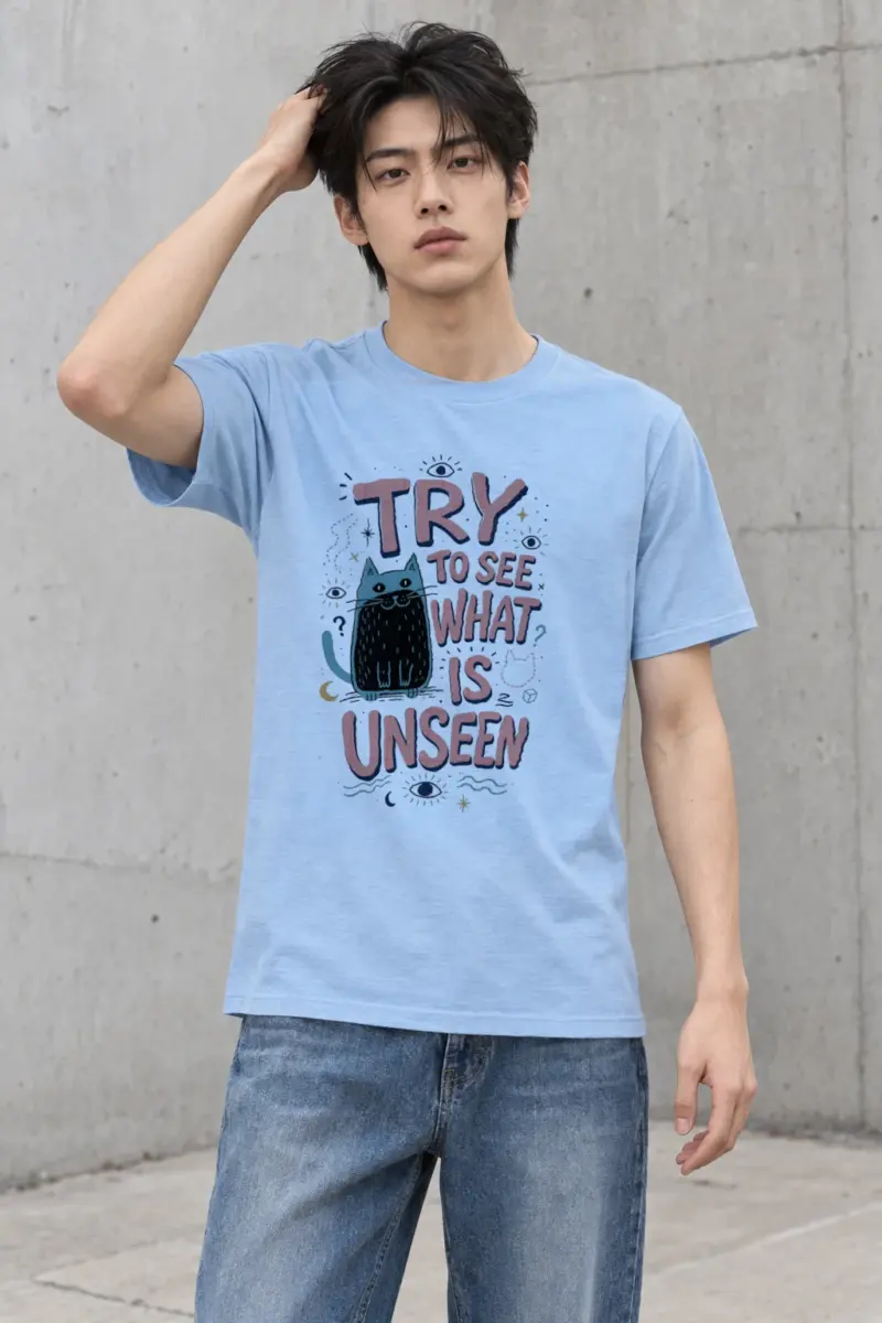 "Try To See What Is Unseen" Heavyweight Unisex Crewneck T-shirt