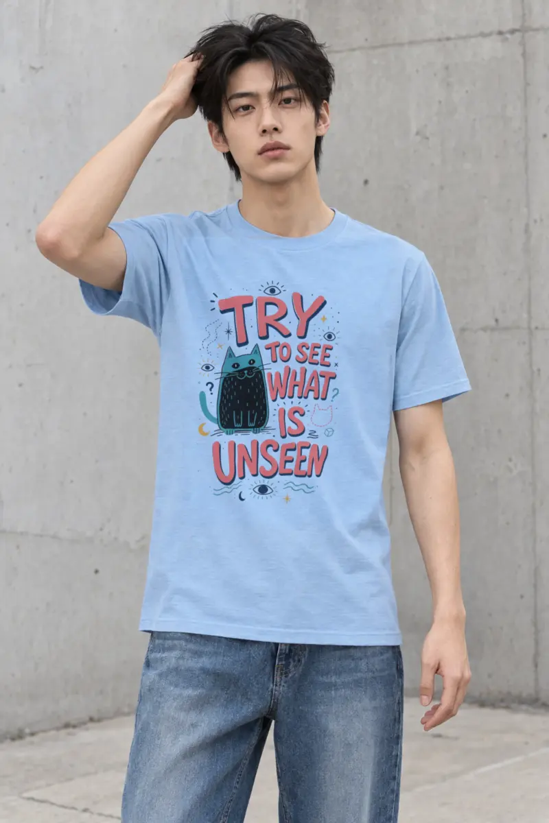 "Try To See What Is Unseen" Heavyweight Unisex Crewneck T-shirt