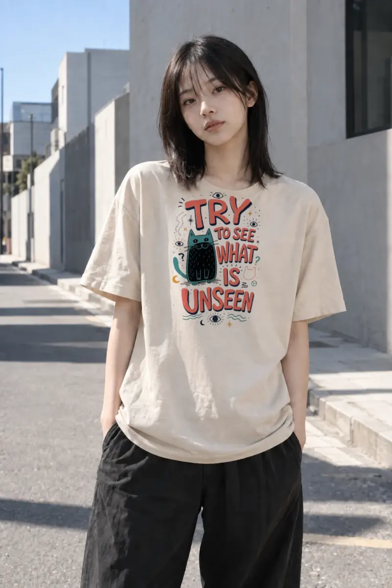 "Try To See What Is Unseen" Heavyweight Unisex Crewneck T-shirt | Gildan 5000