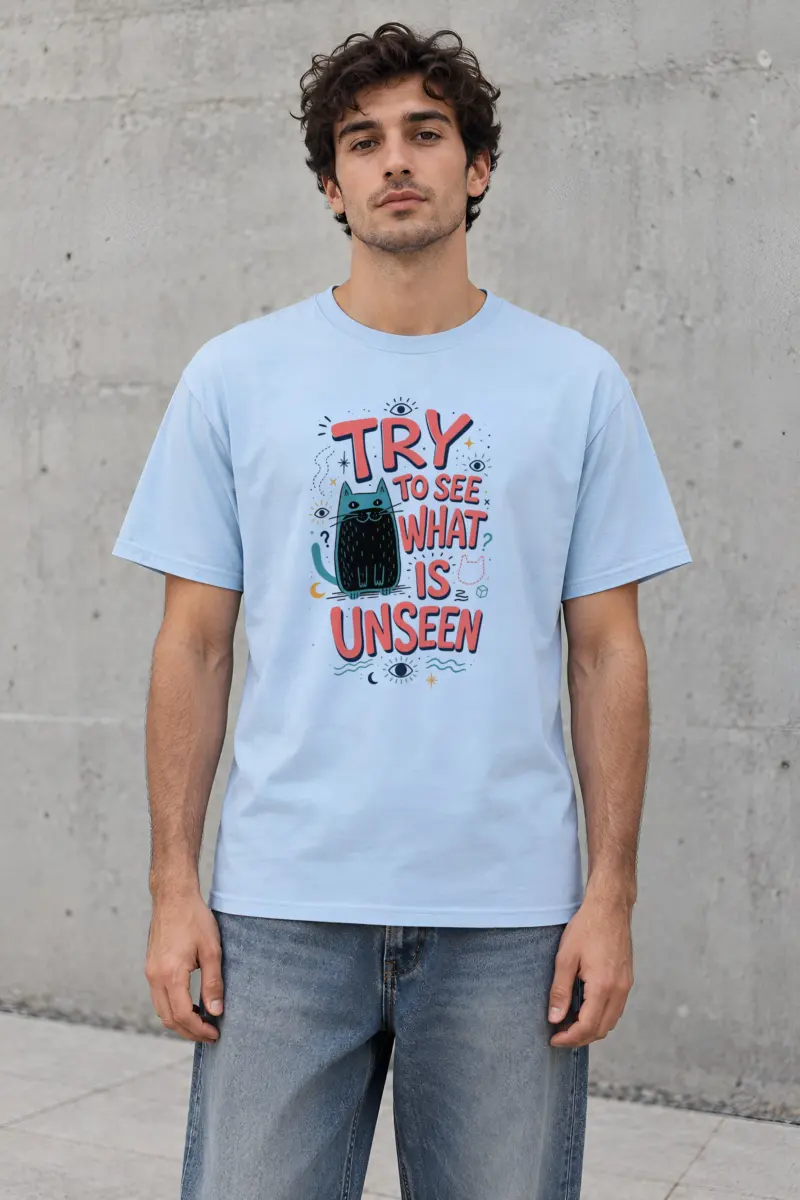 "Try To See What Is Unseen" Heavyweight Unisex Crewneck T-shirt